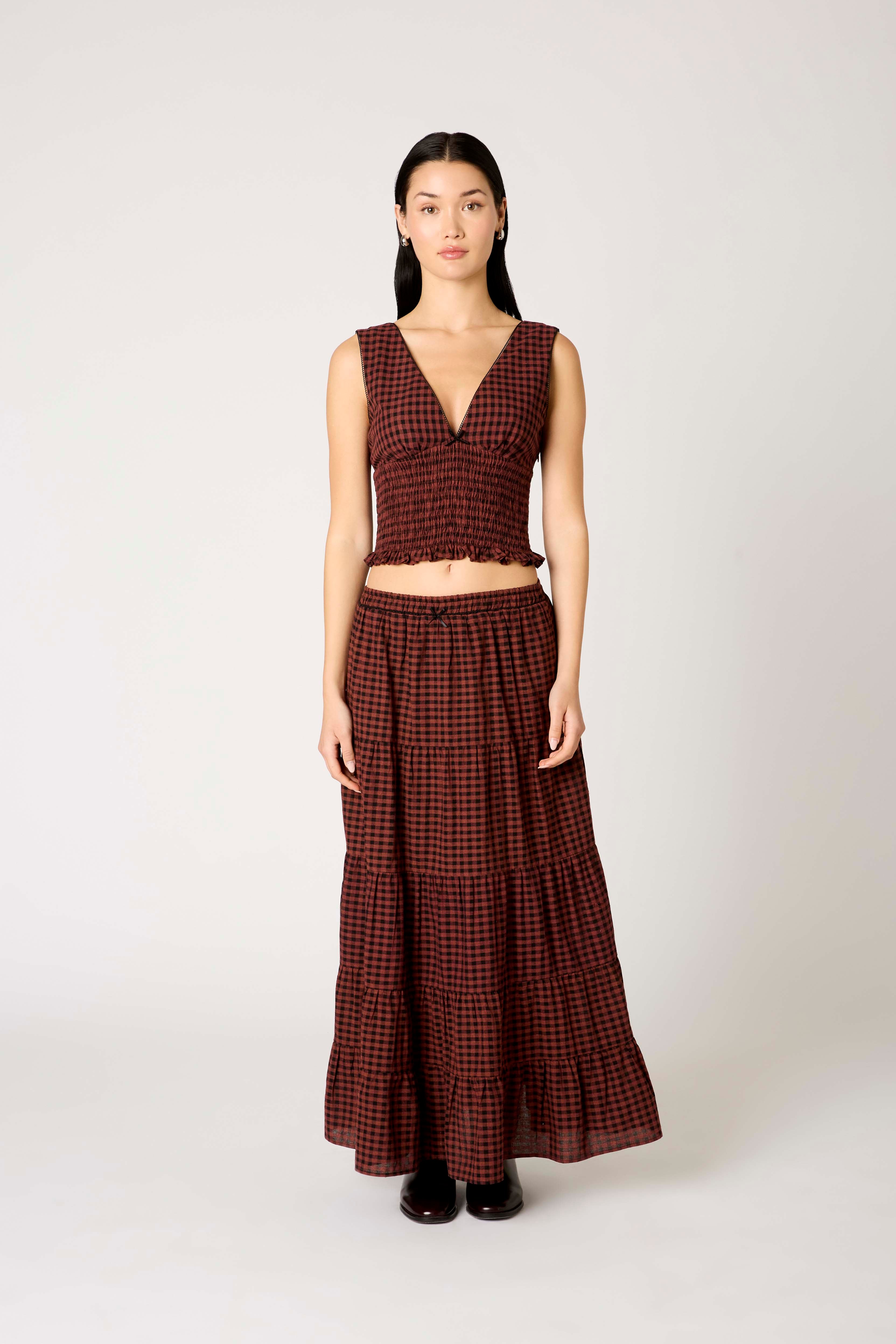Paloma Skirt in rust front view