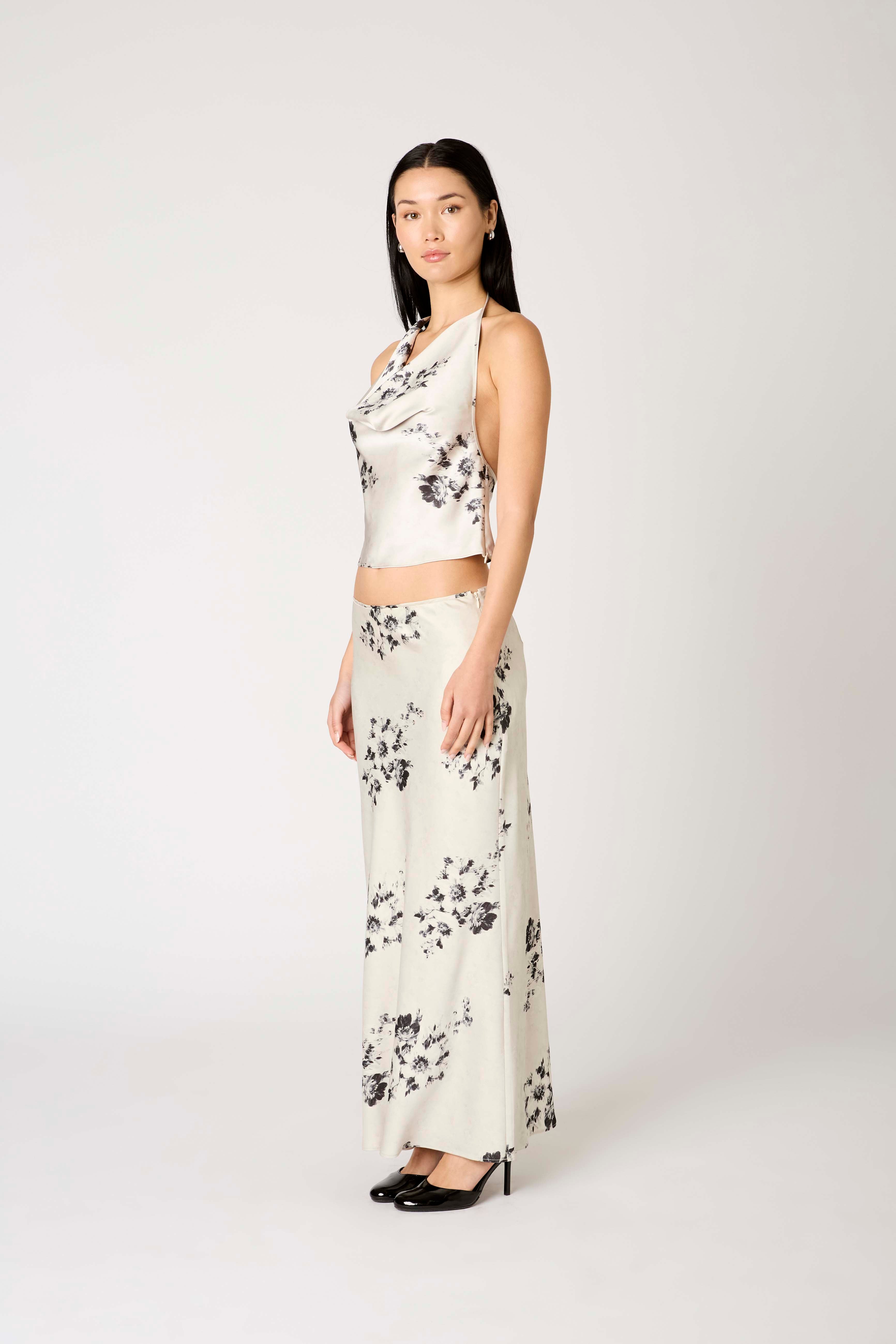 Nathalia Skirt in stone side view