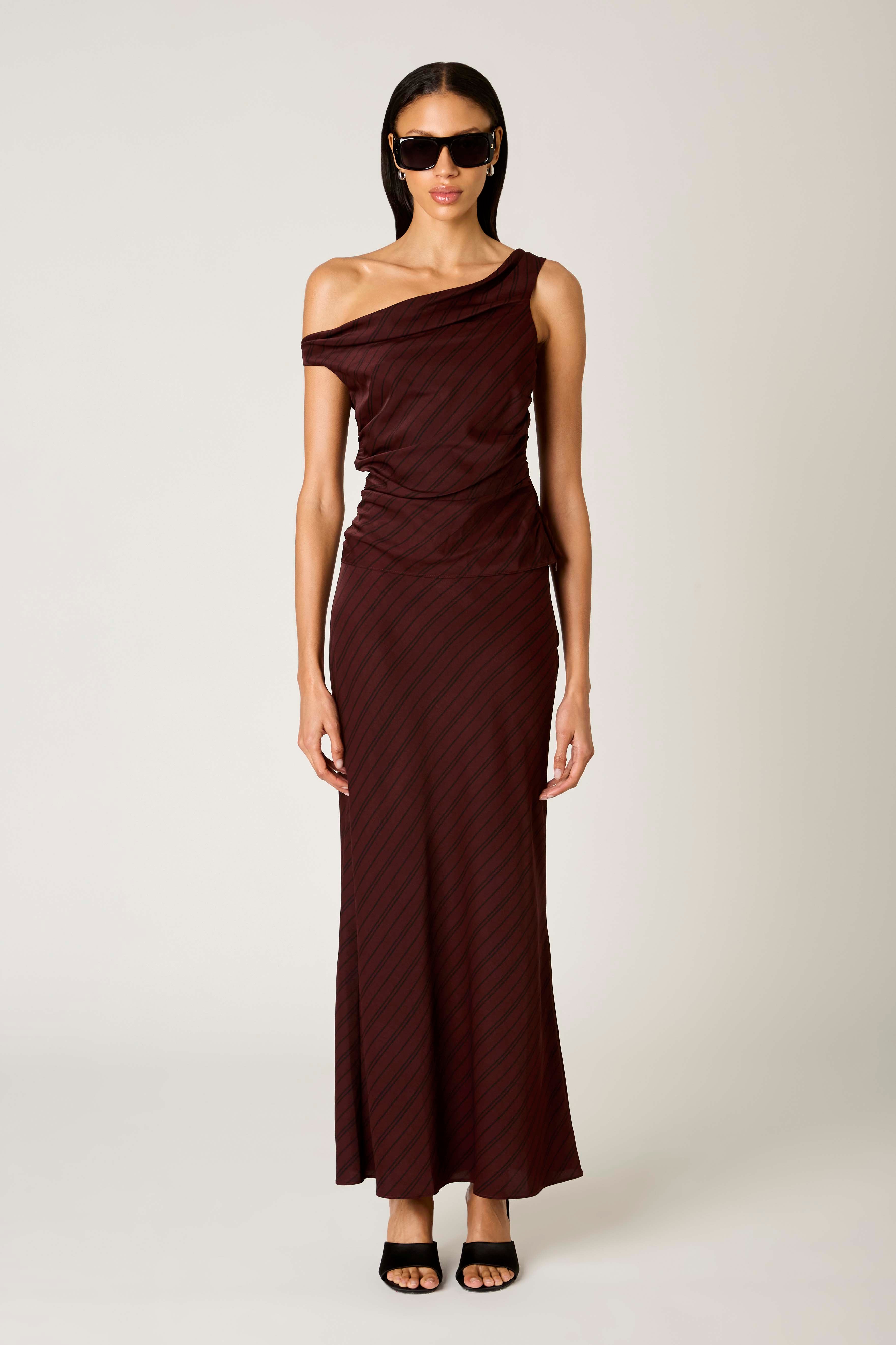 Ravello Skirt in oxblood front view