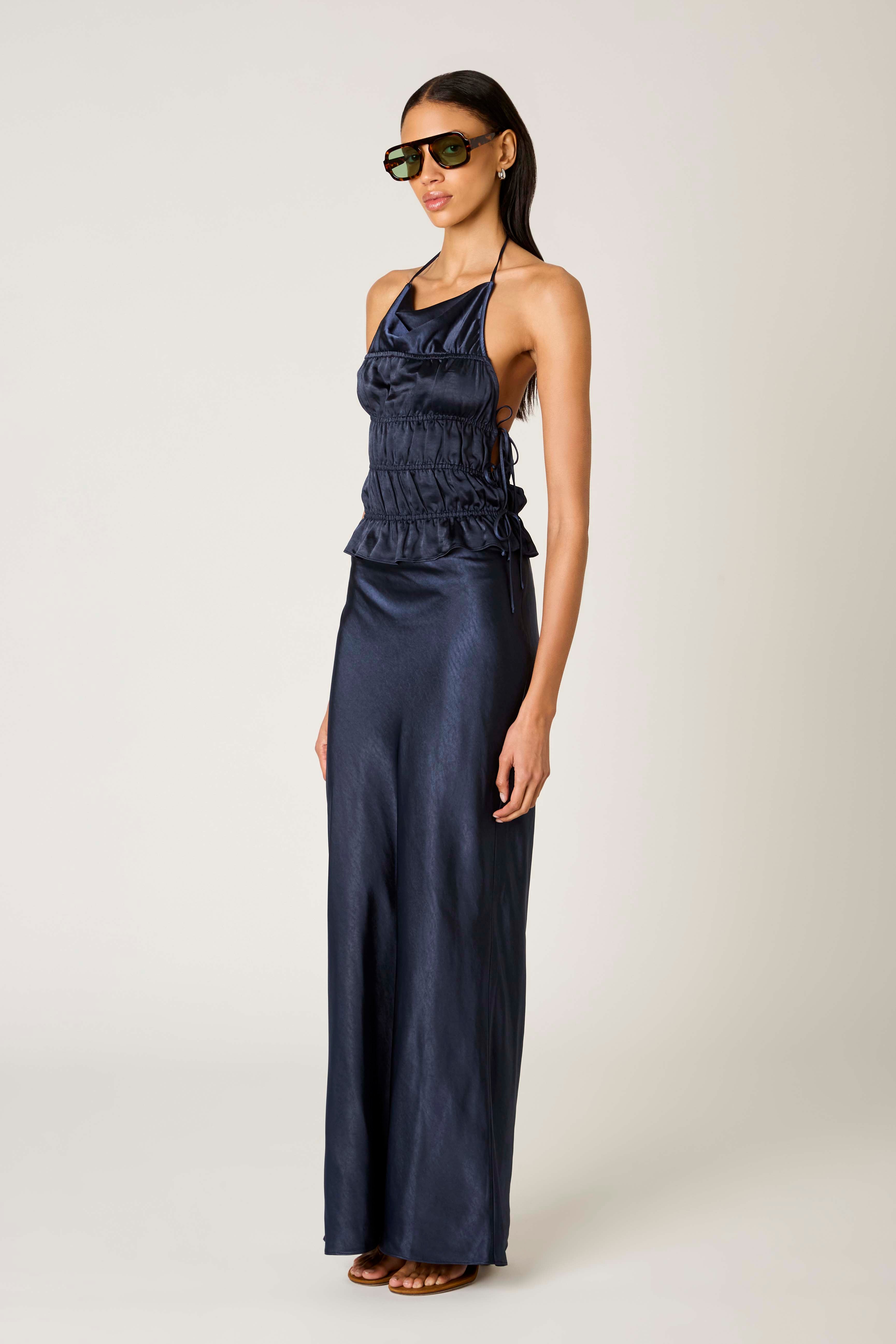 Ravello Skirt in midnight side view