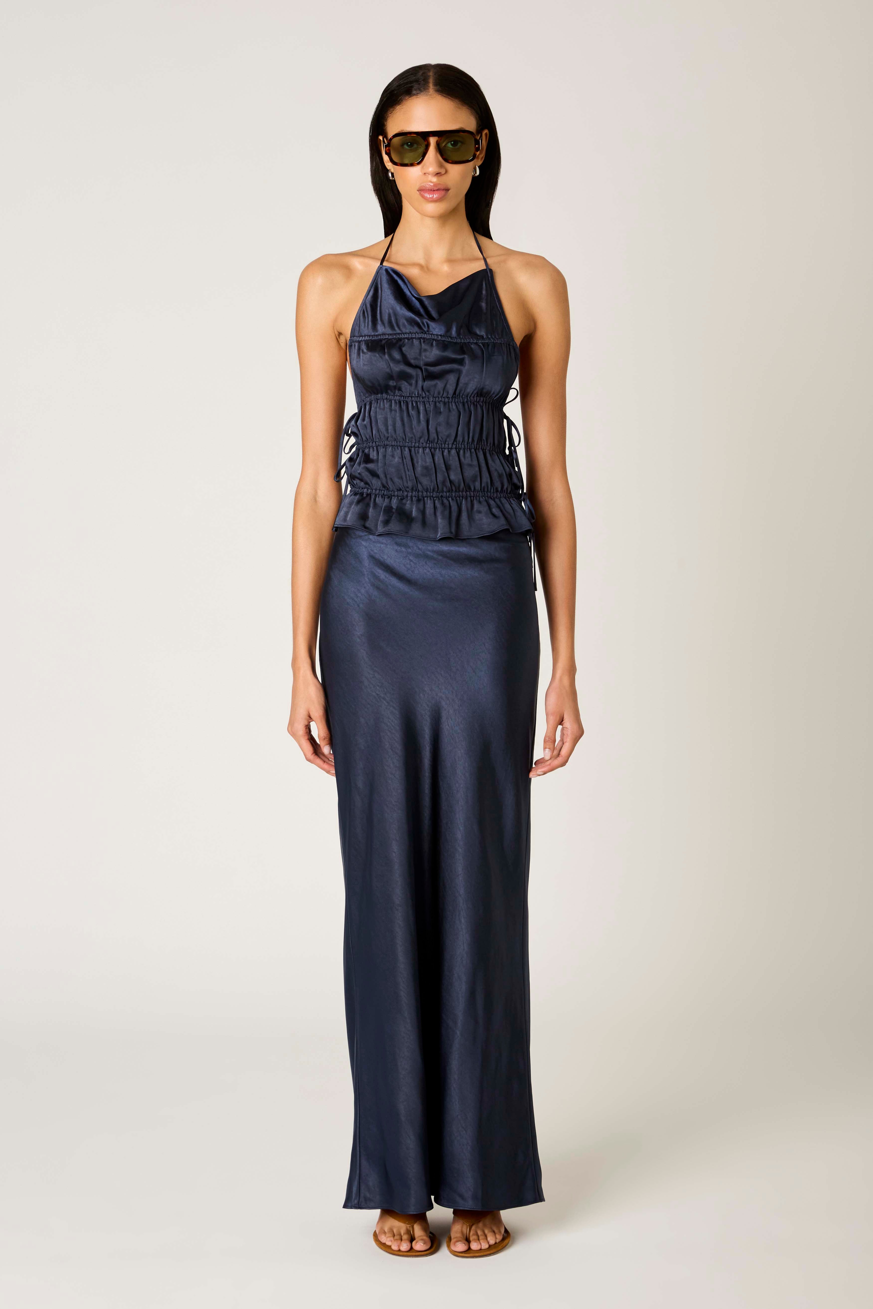 Ravello Skirt in midnight front view