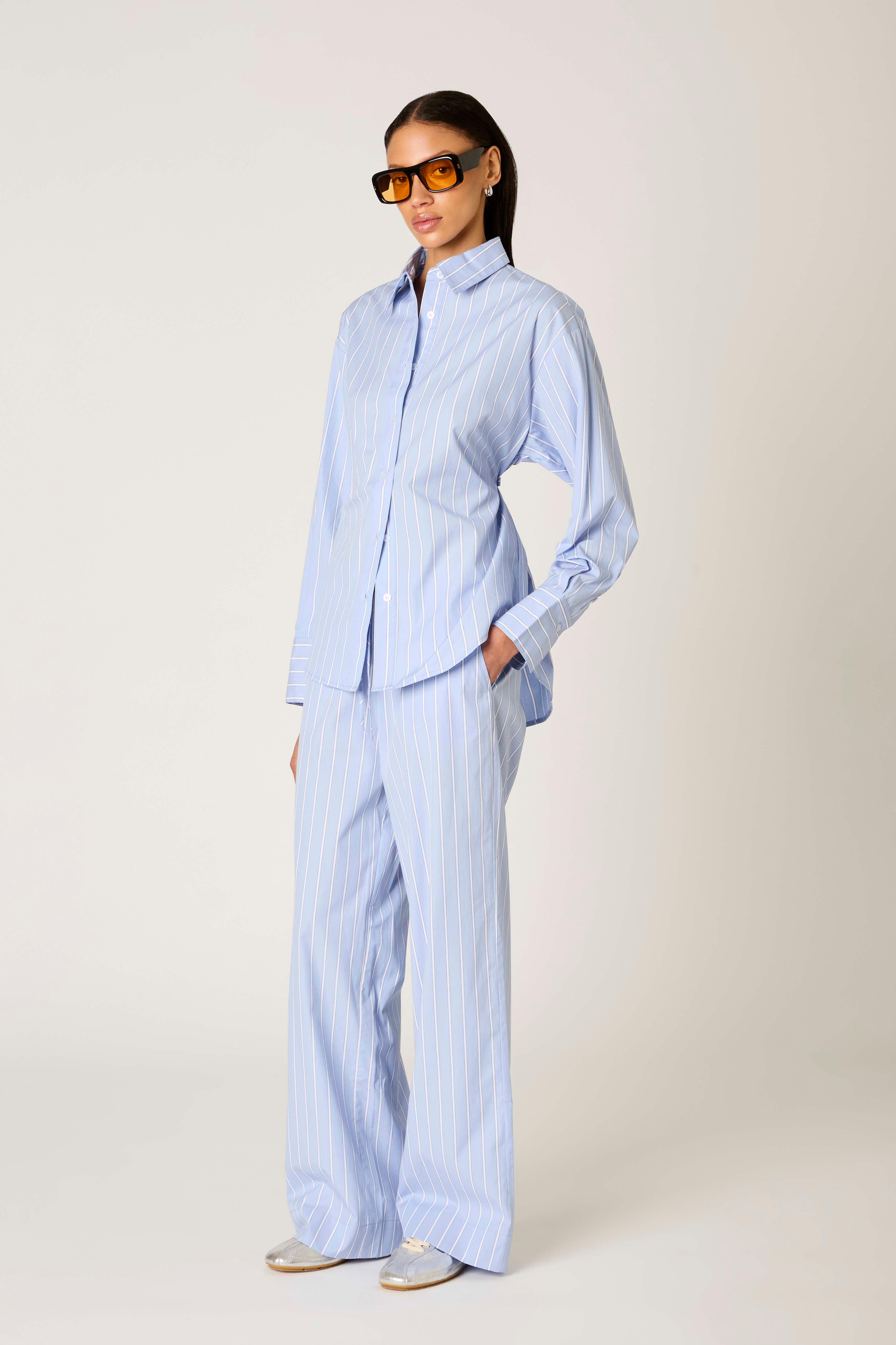 Khonny Pant in chambray side view