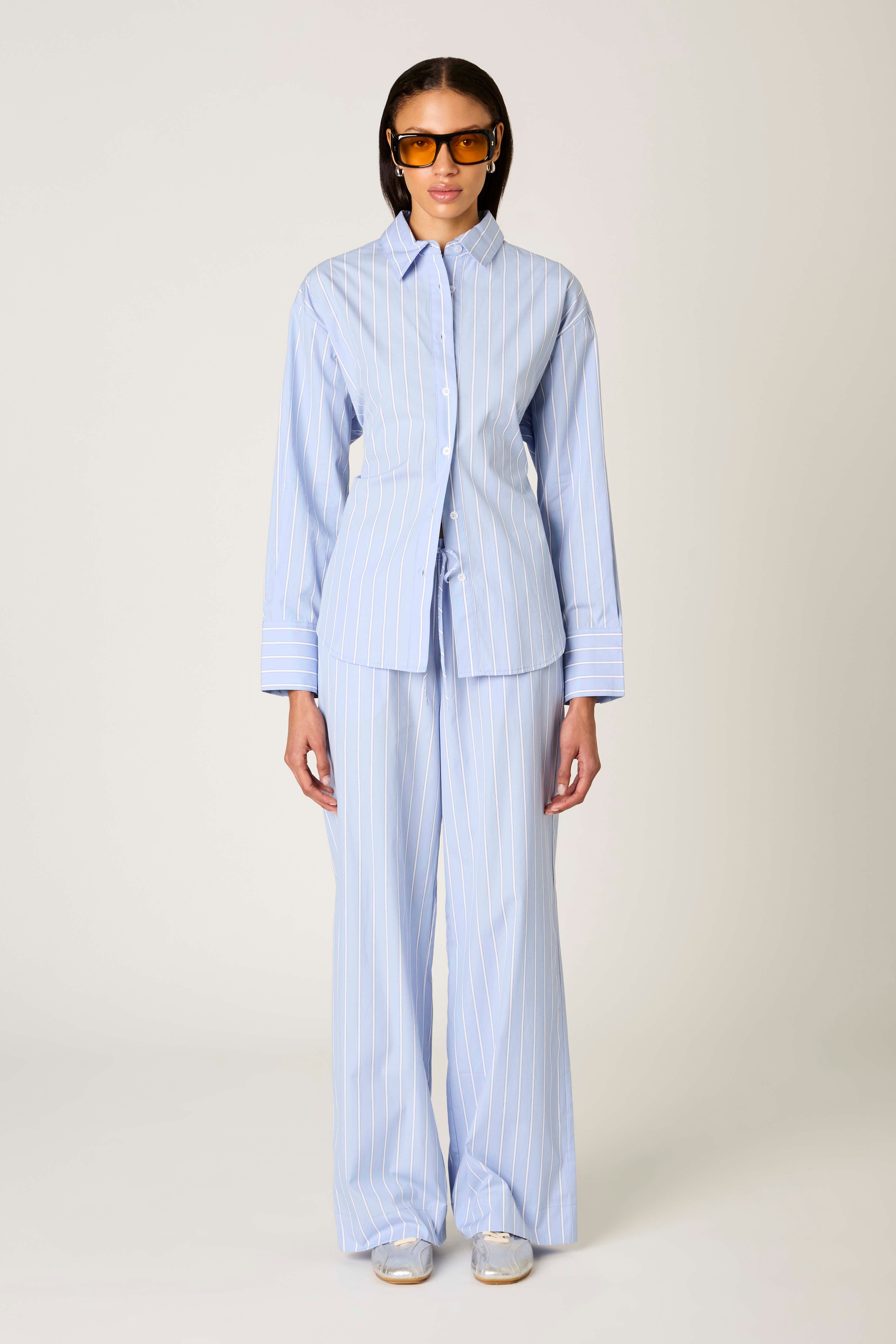 Khonny Pant in chambray front view