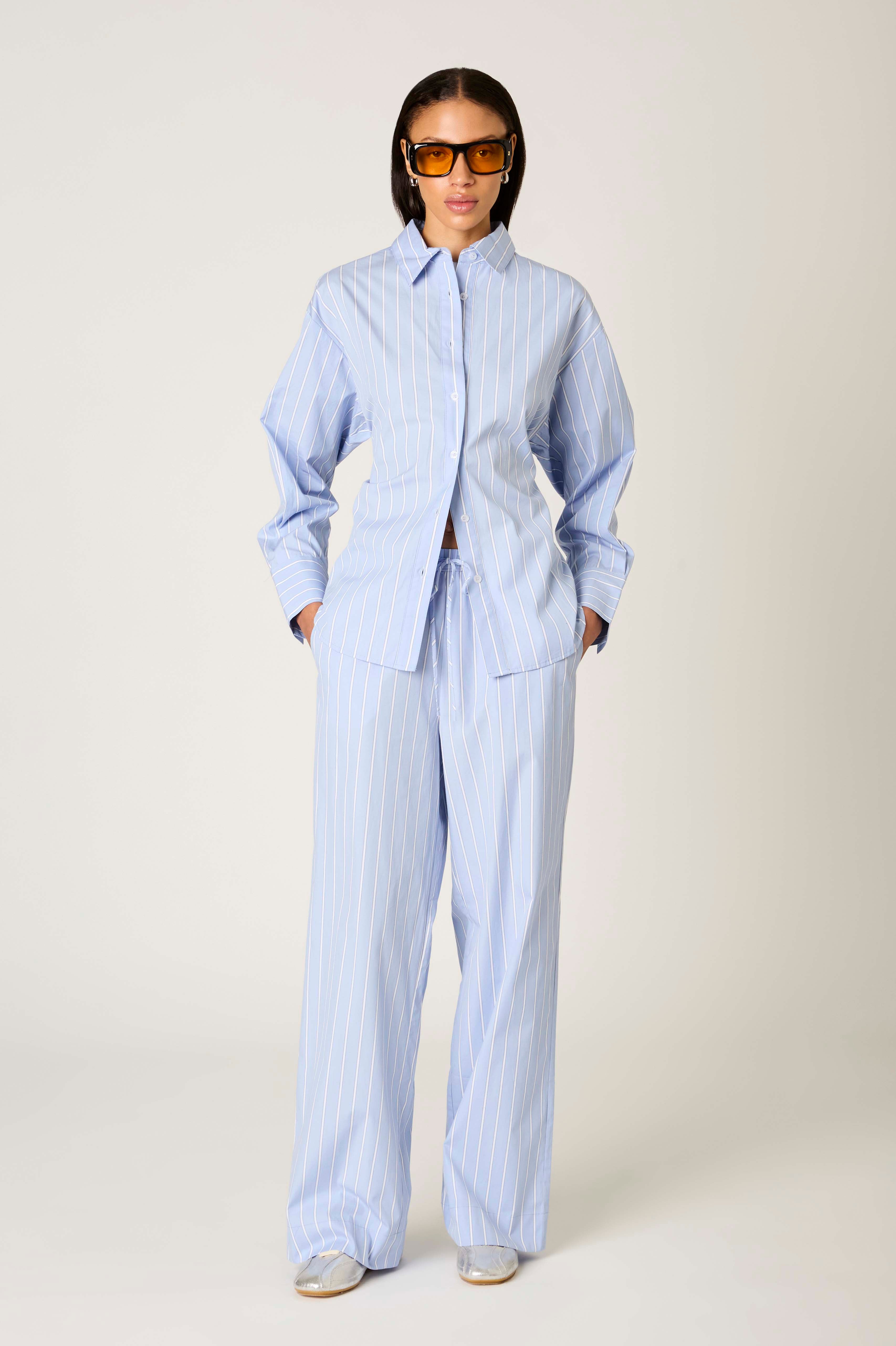 Khonny Pant in chambray front view