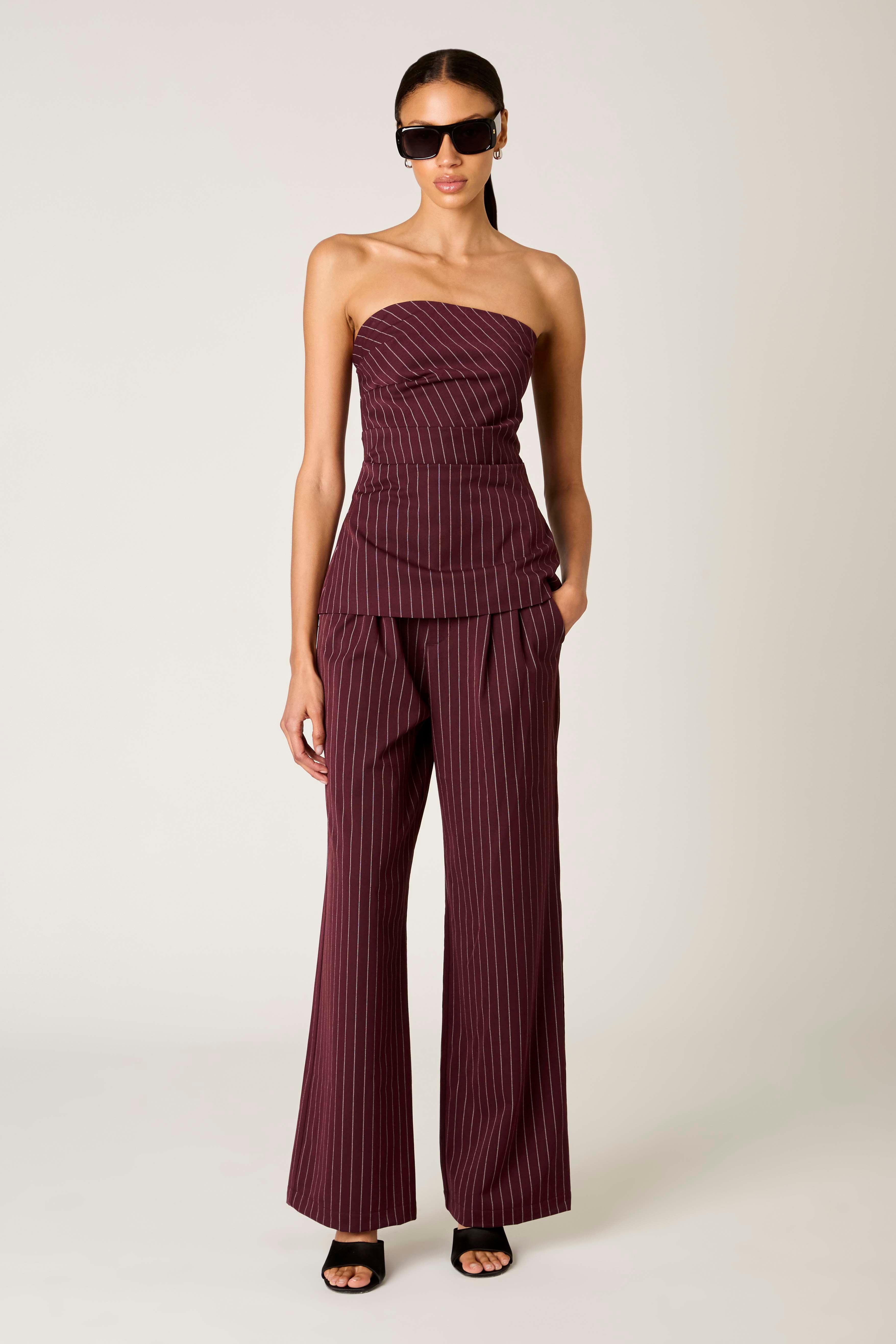 Kara Trouser in oxblood front view