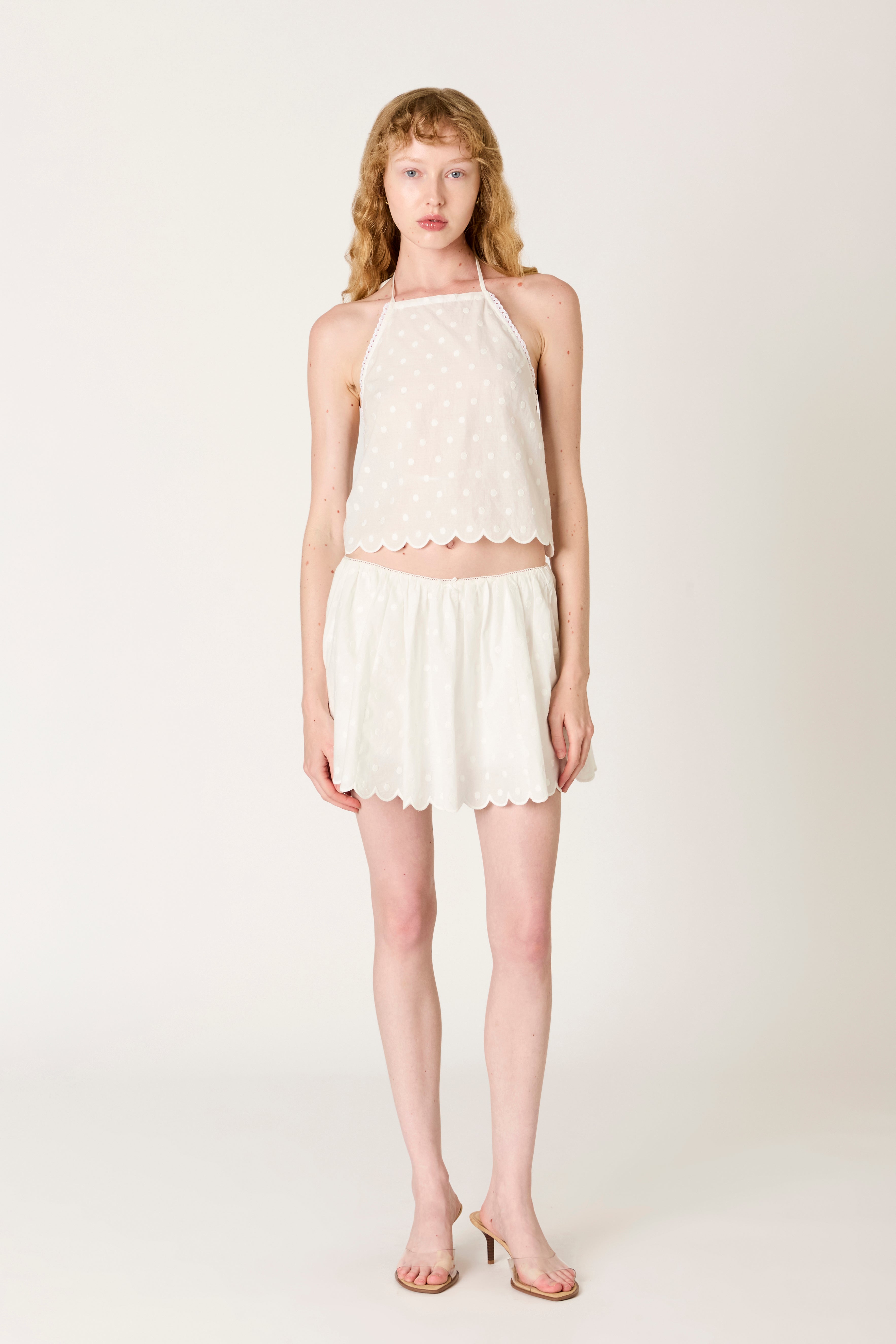 Pele Skirt in white front view