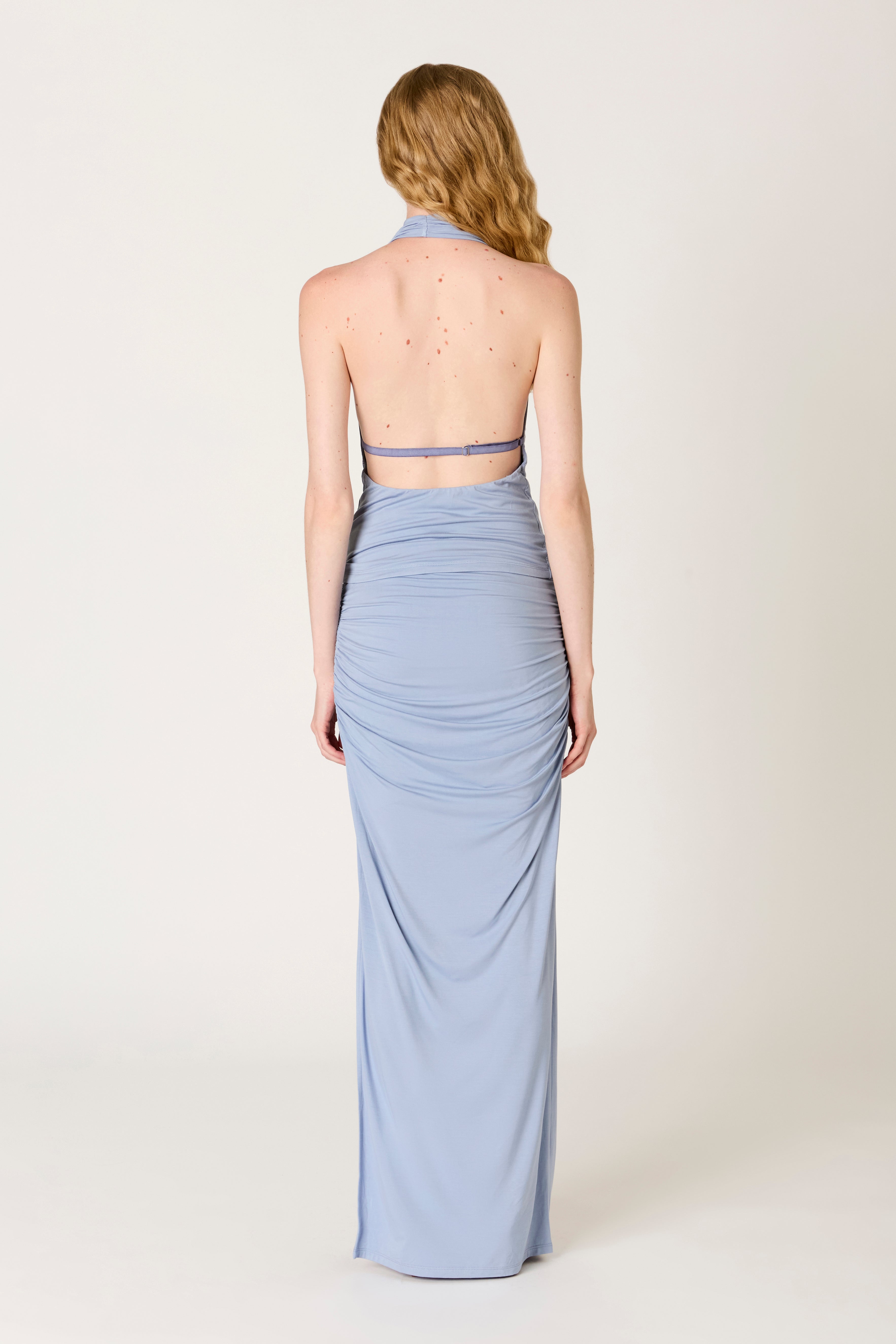 Selena Skirt in slate blue back view