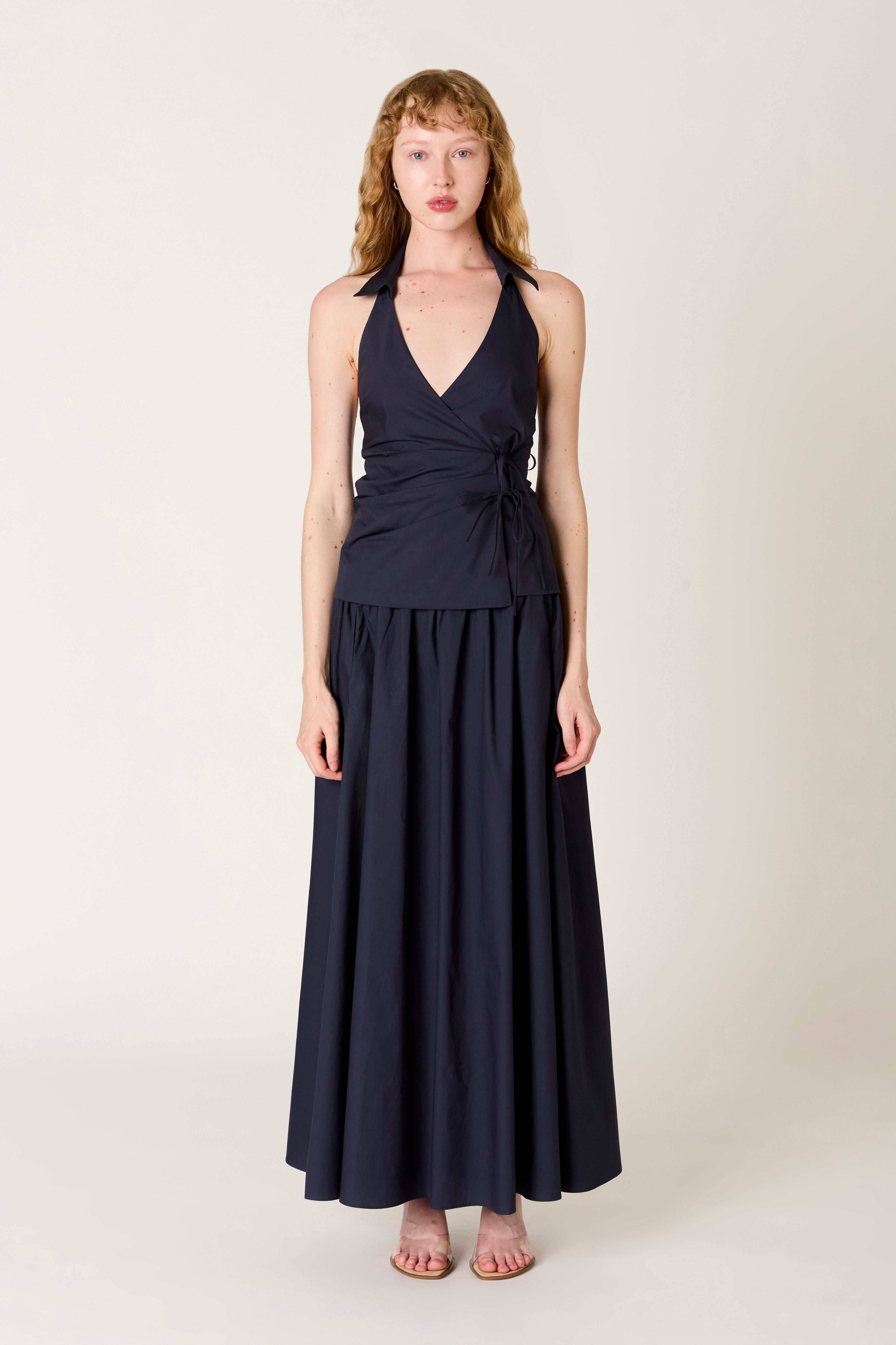 Aurora Skirt in navy front view