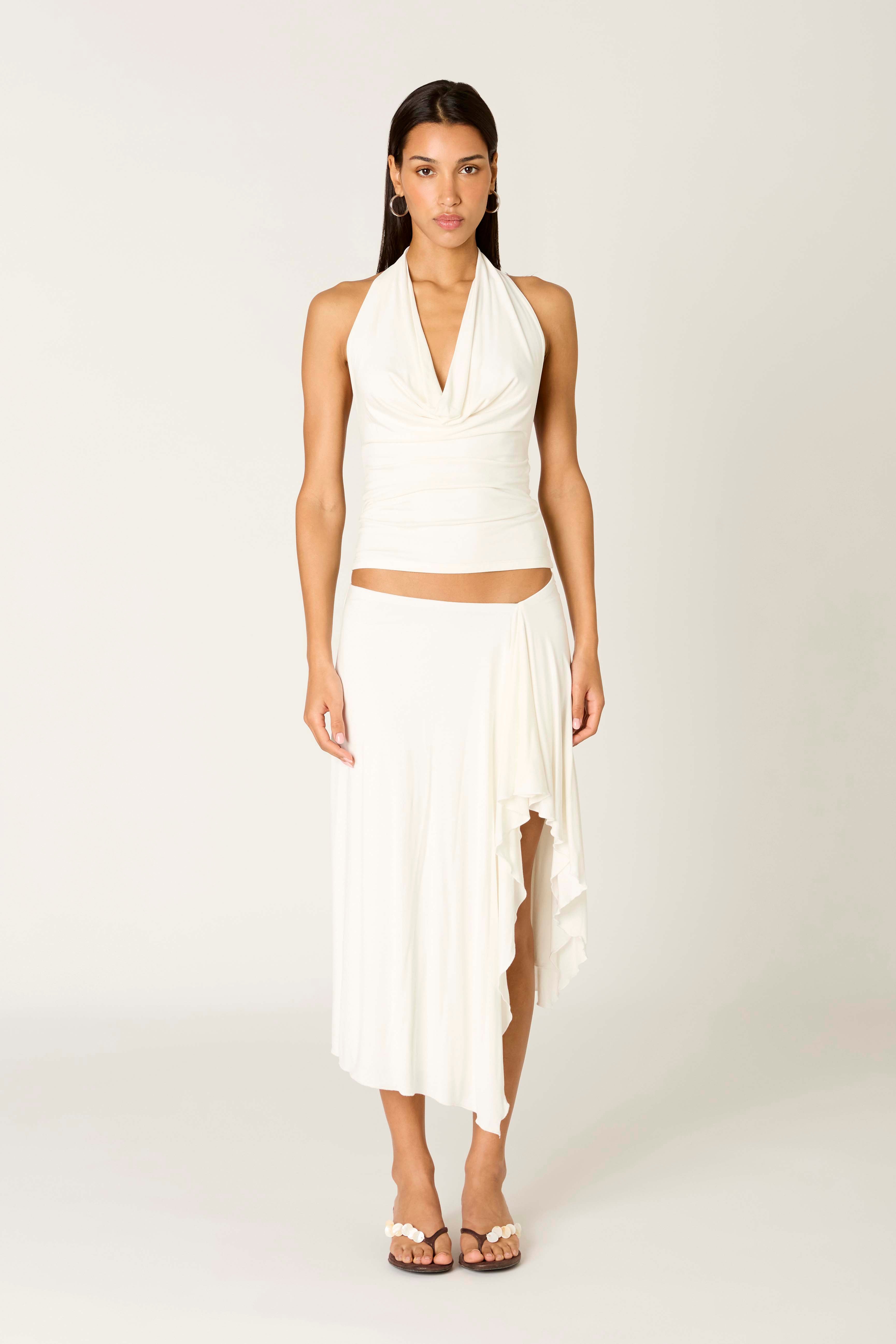 Mar Skirt in white front view
