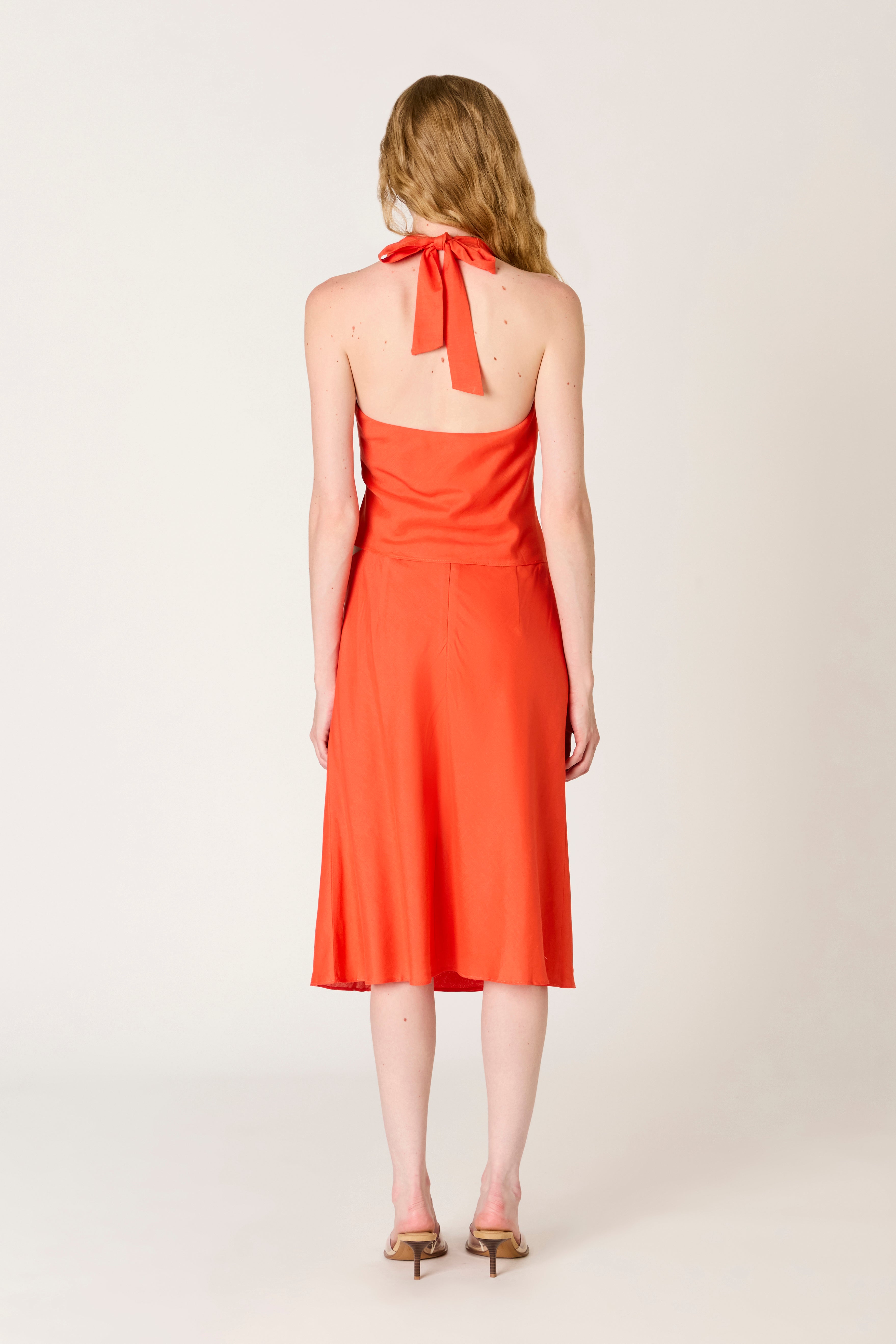 Jazmin Skirt in coral red back view