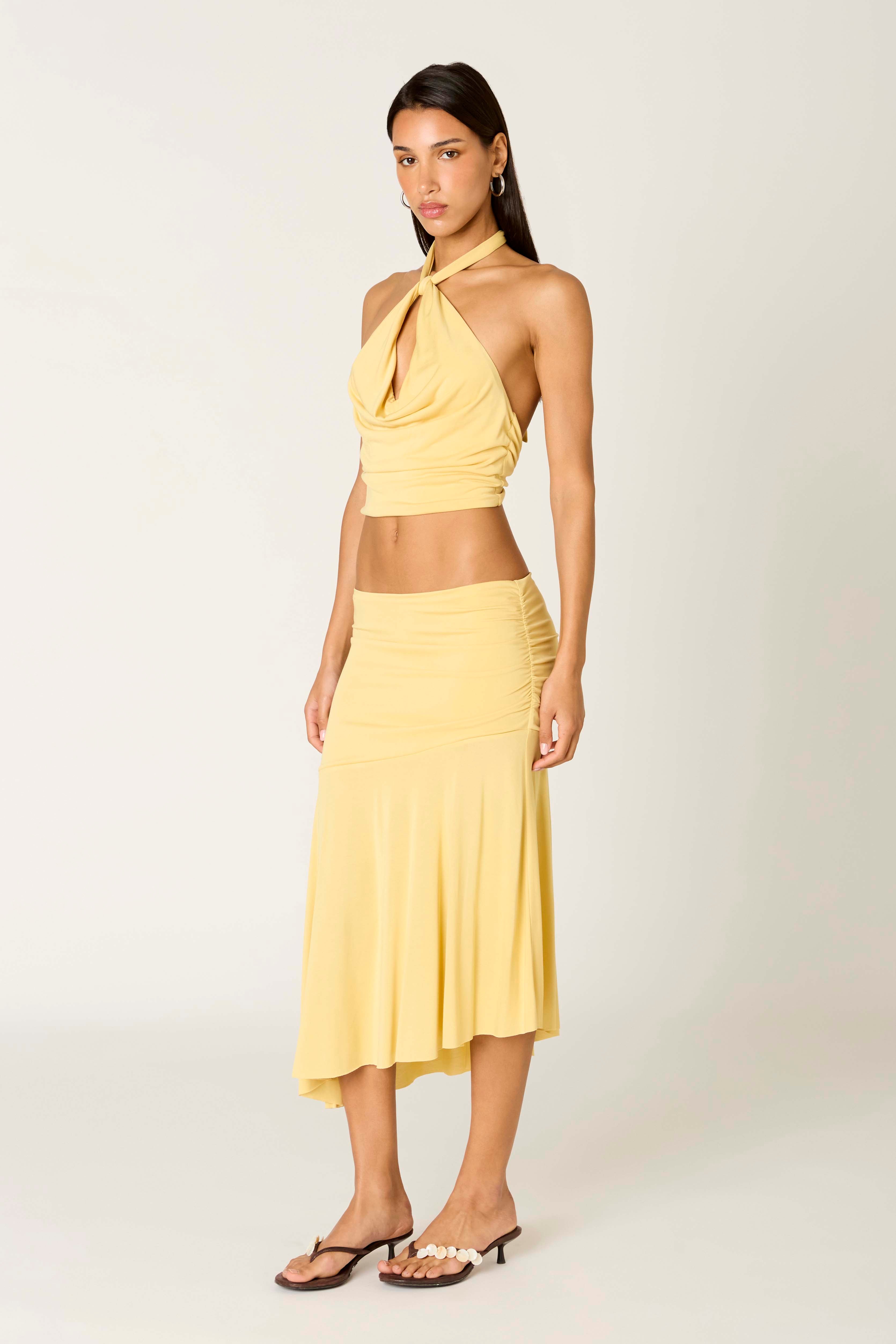 Gioele Skirt in maize side view