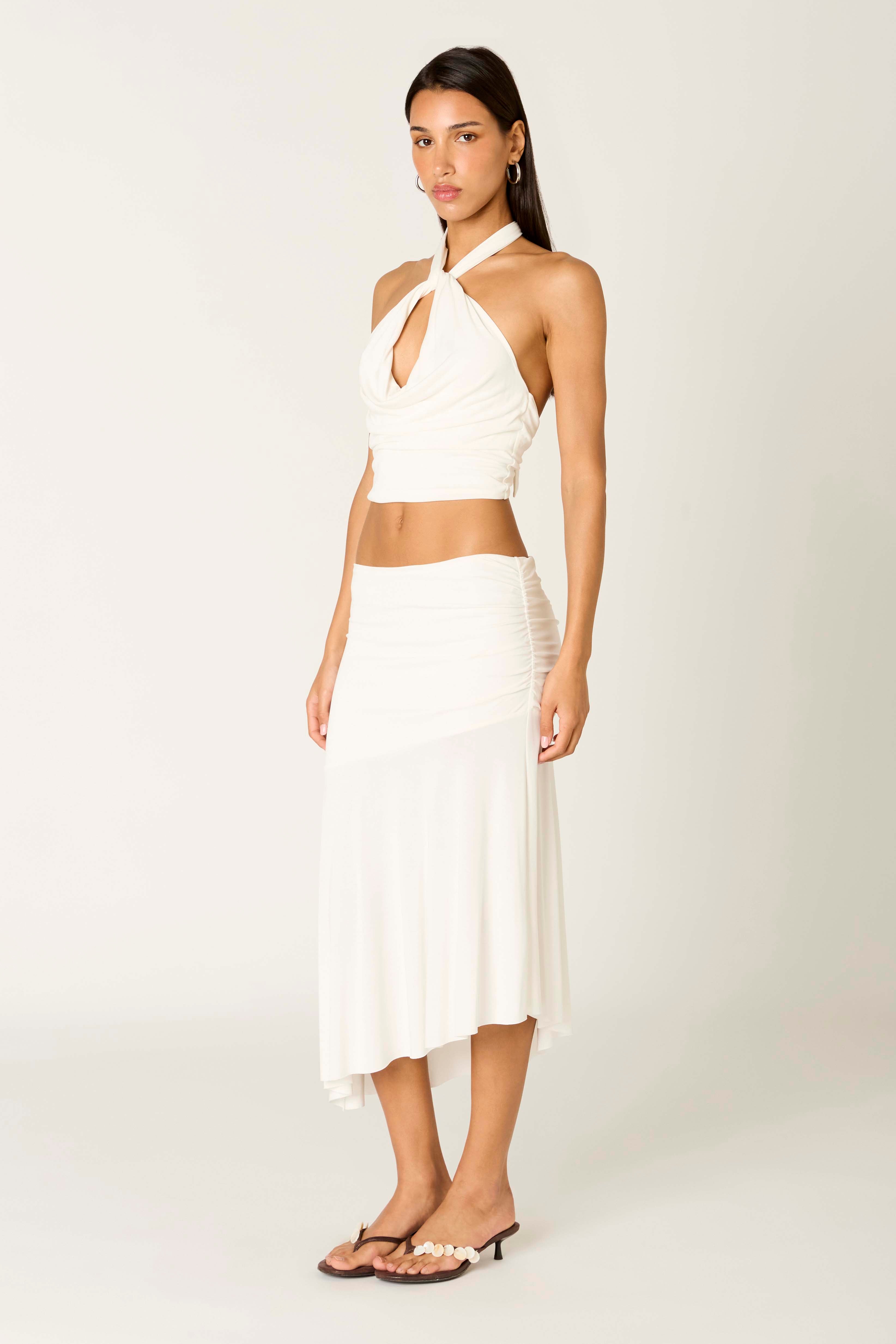 Gioele Skirt in white side view