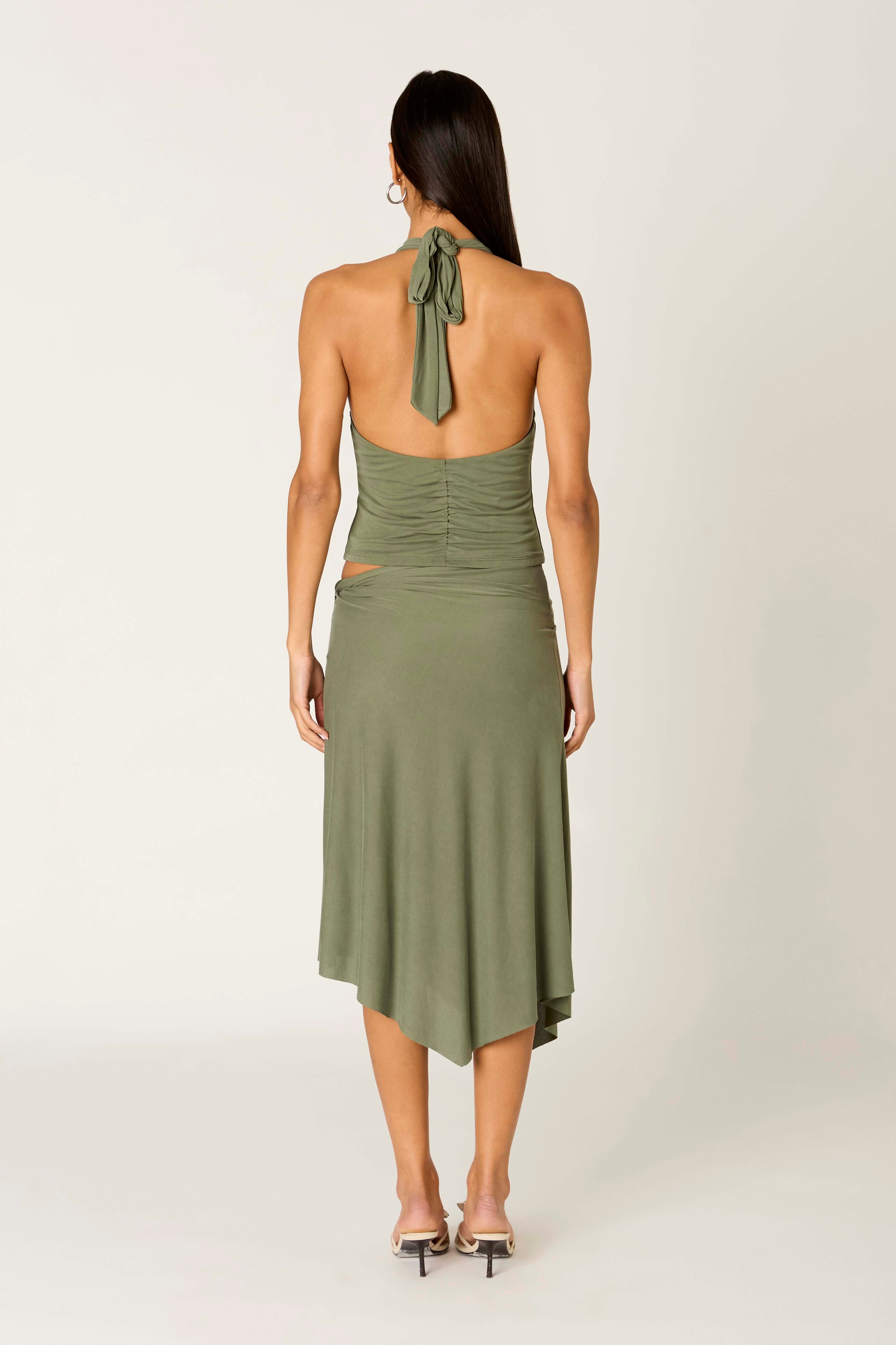 Francesca Skirt in olive back view