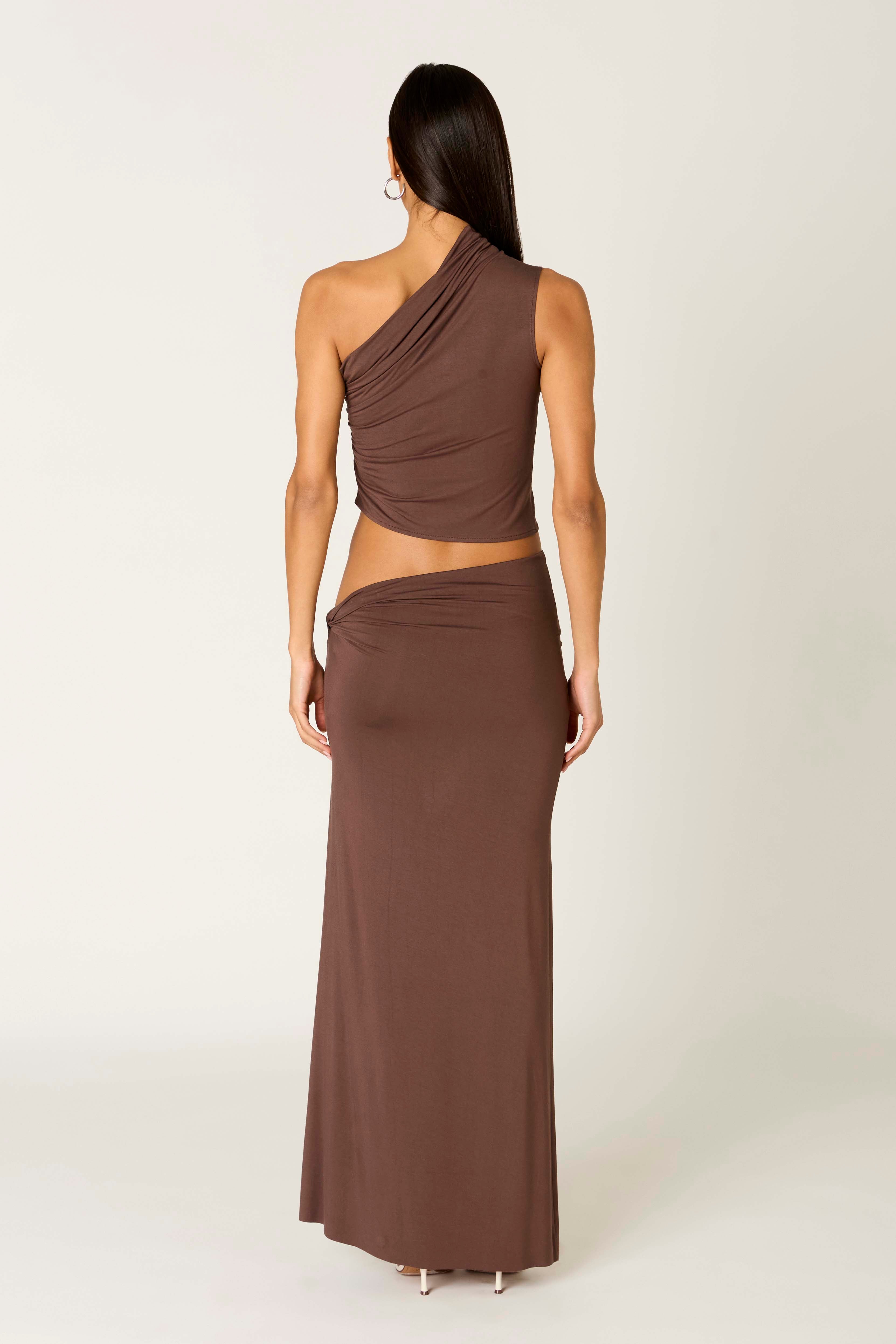 Pietro Skirt in chocolate back view