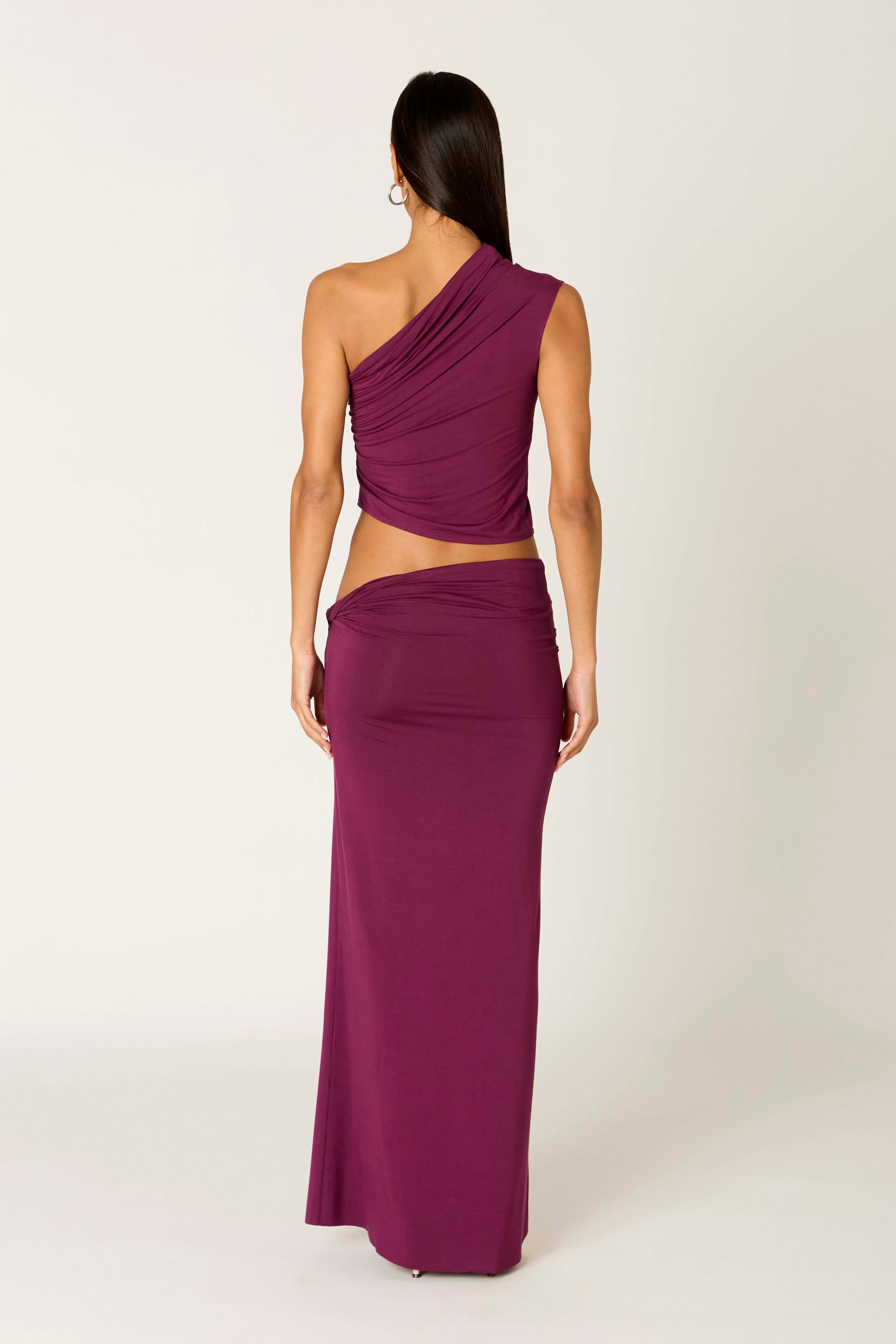 Pietro Skirt in plum back view