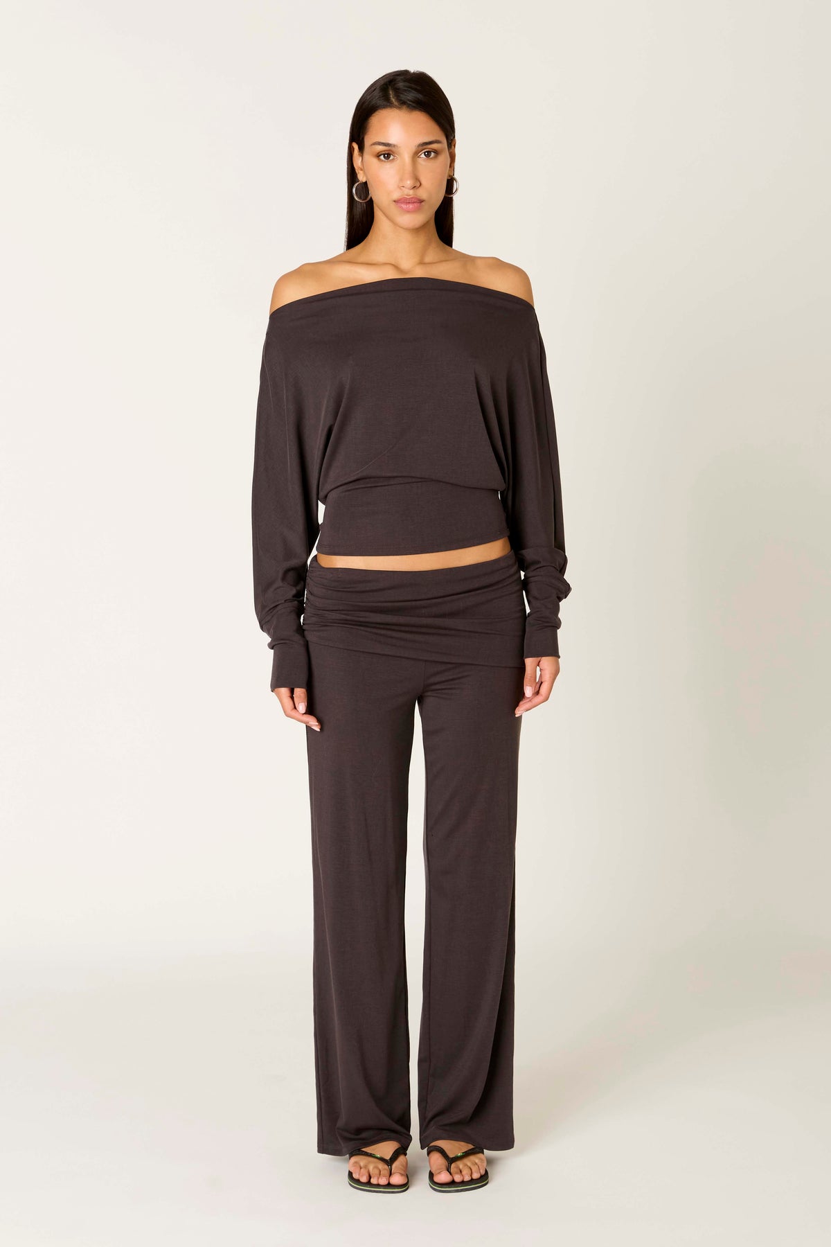 Delfina Pant in coal front view