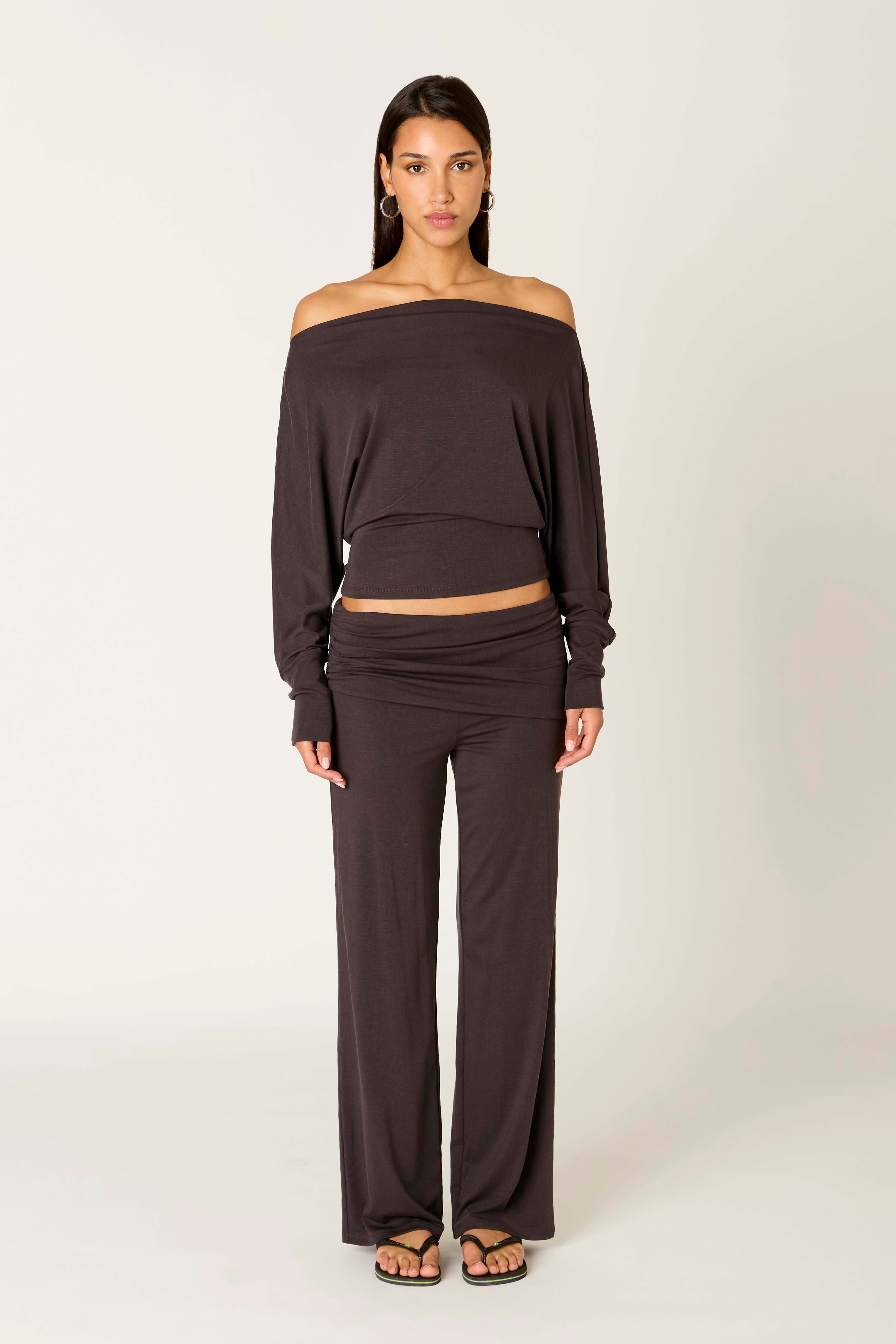 Delfina Pant in coal front view