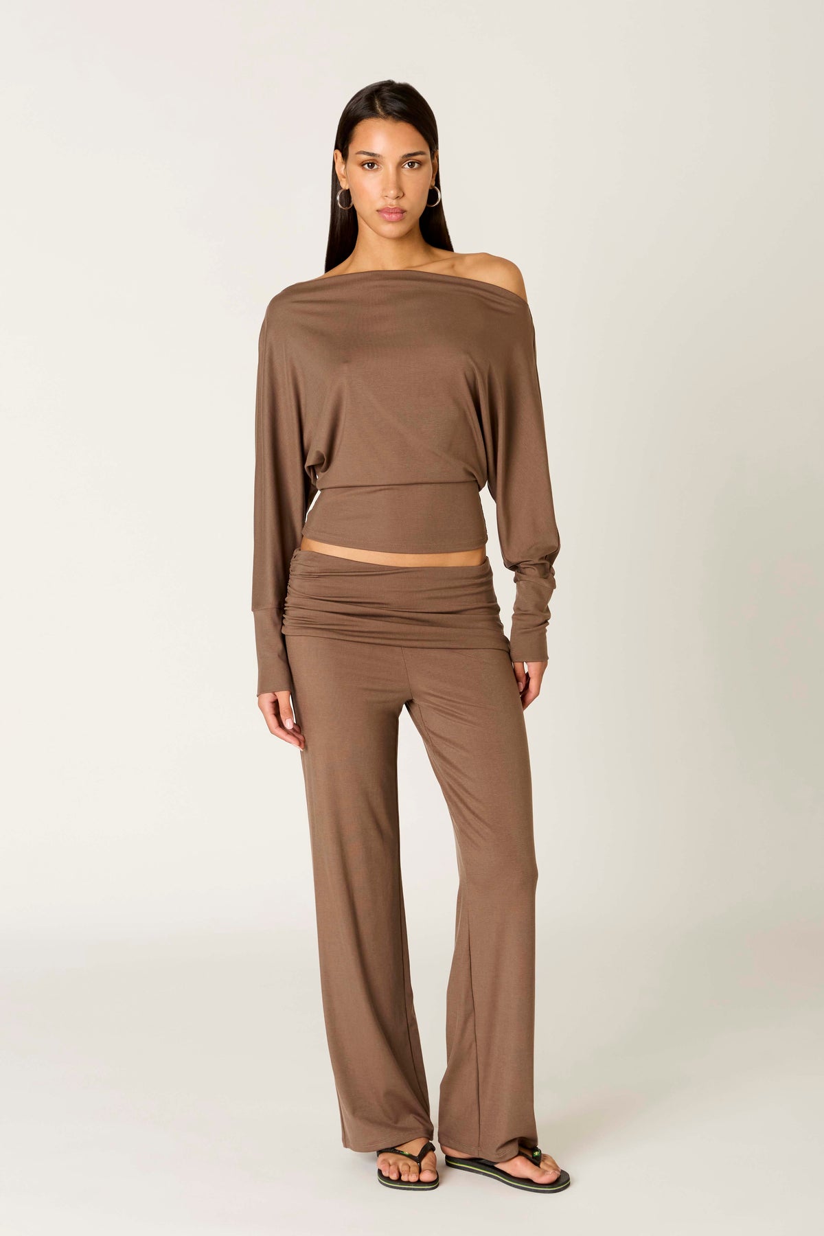 Delfina Pant in sable front view