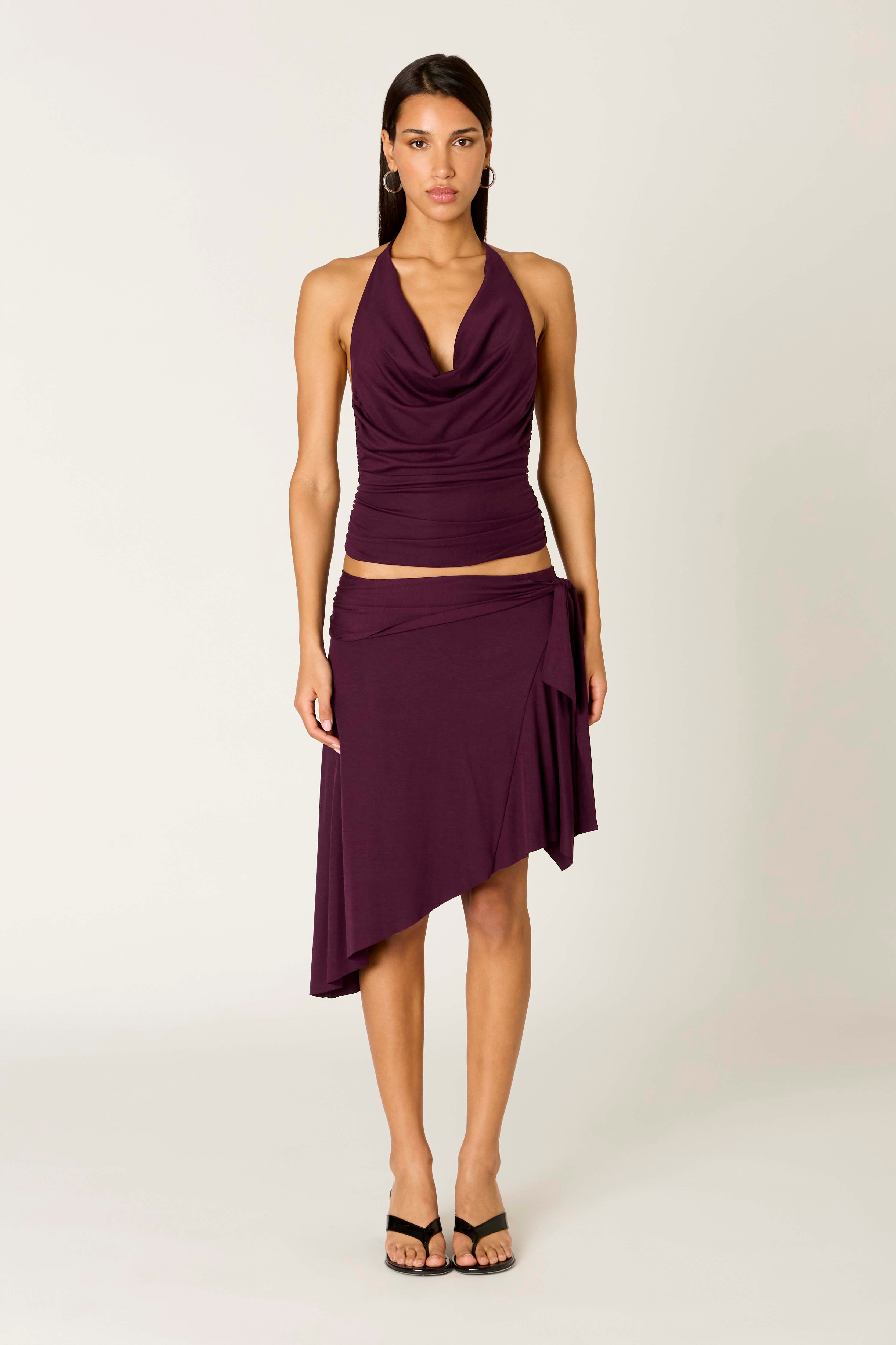 Antonio Skirt in plum front view