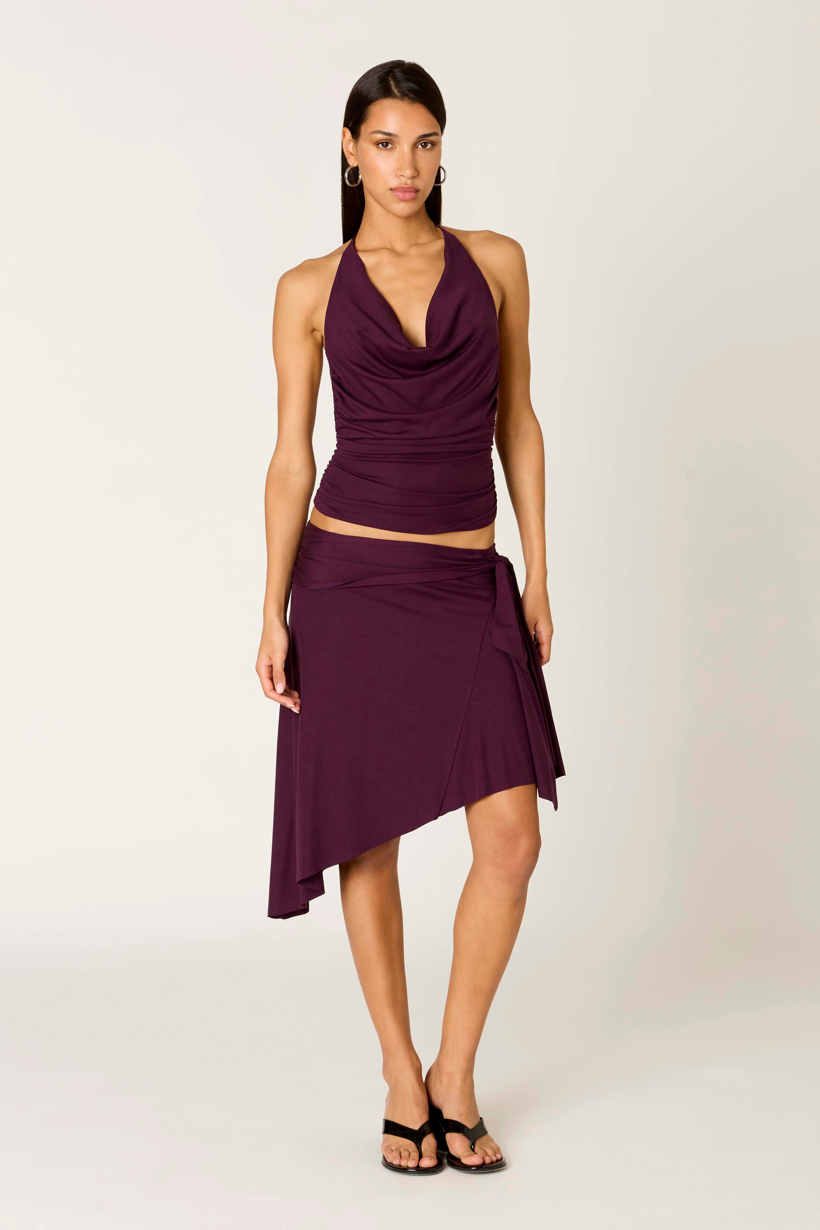 Antonio Skirt in plum front view