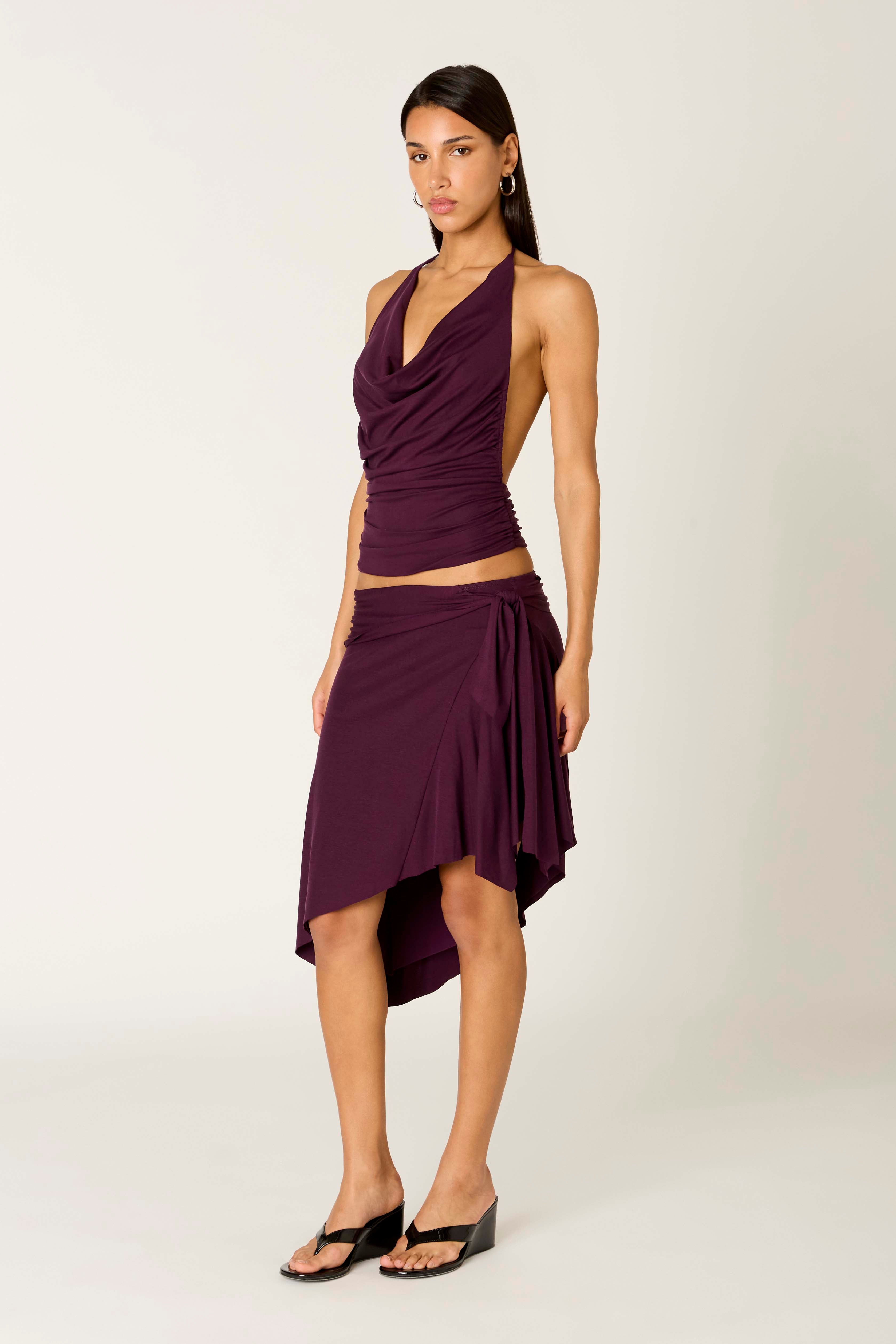 Antonio Skirt in plum side view