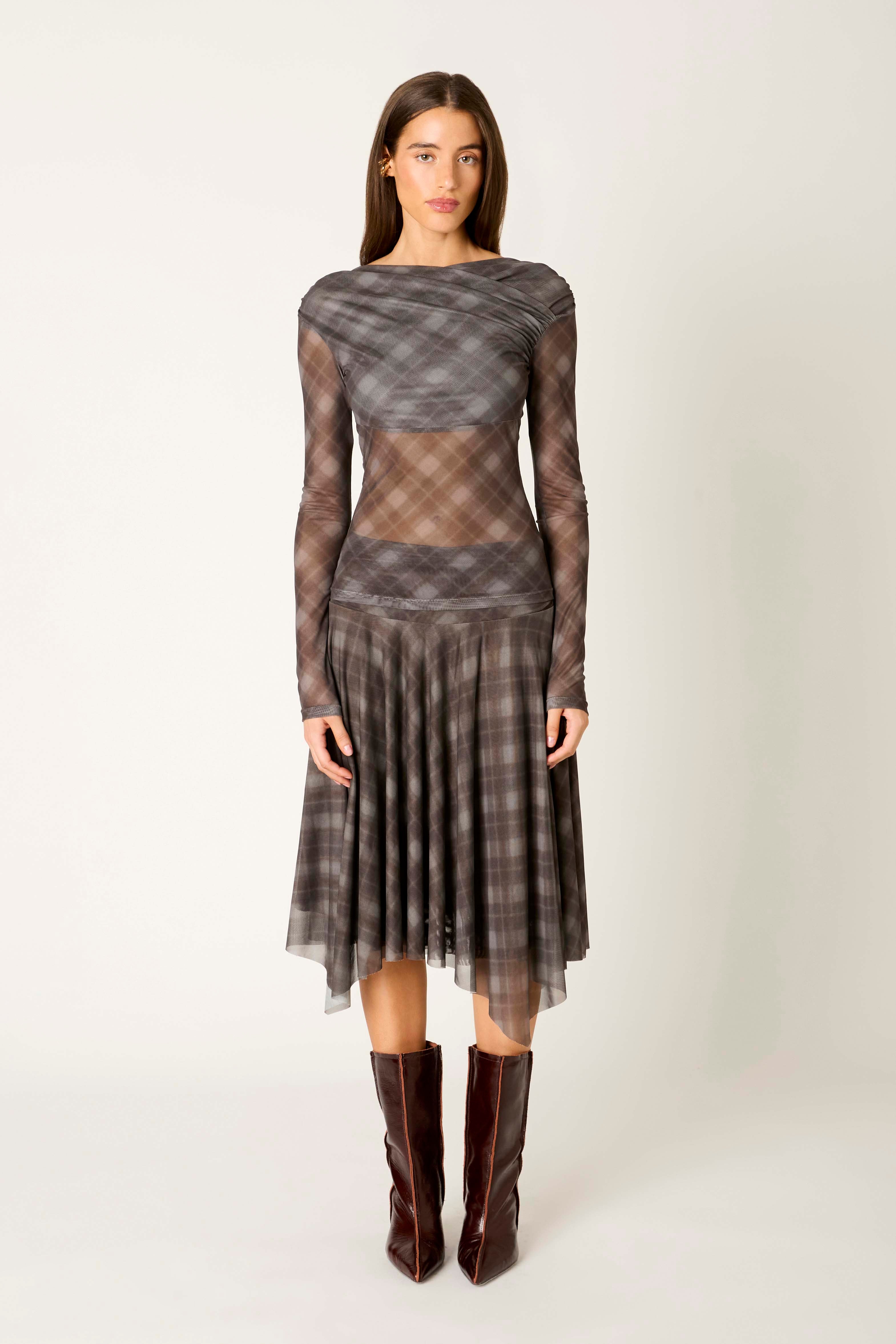 Eme Skirt in brown front view