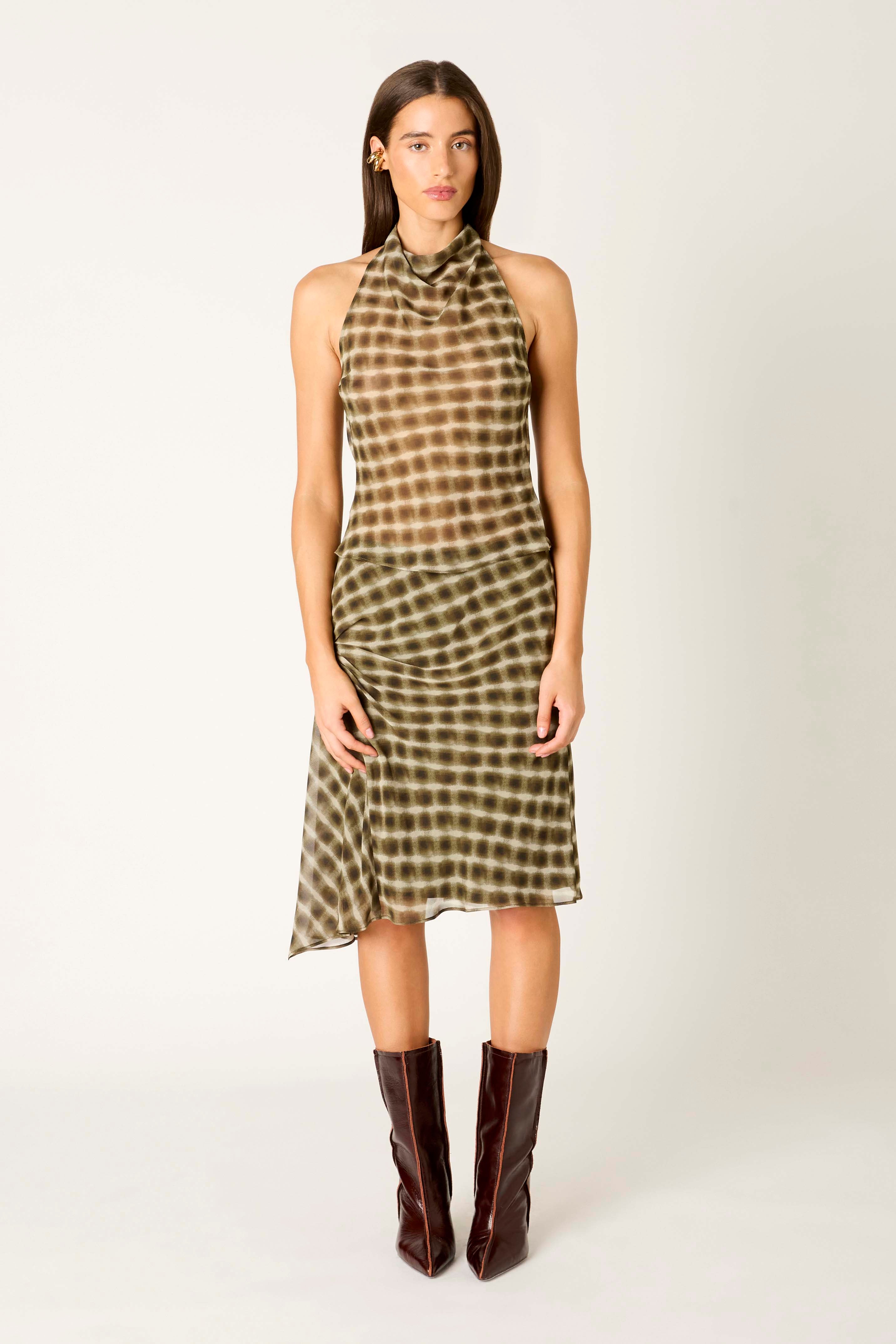 Parce Skirt in olive front view