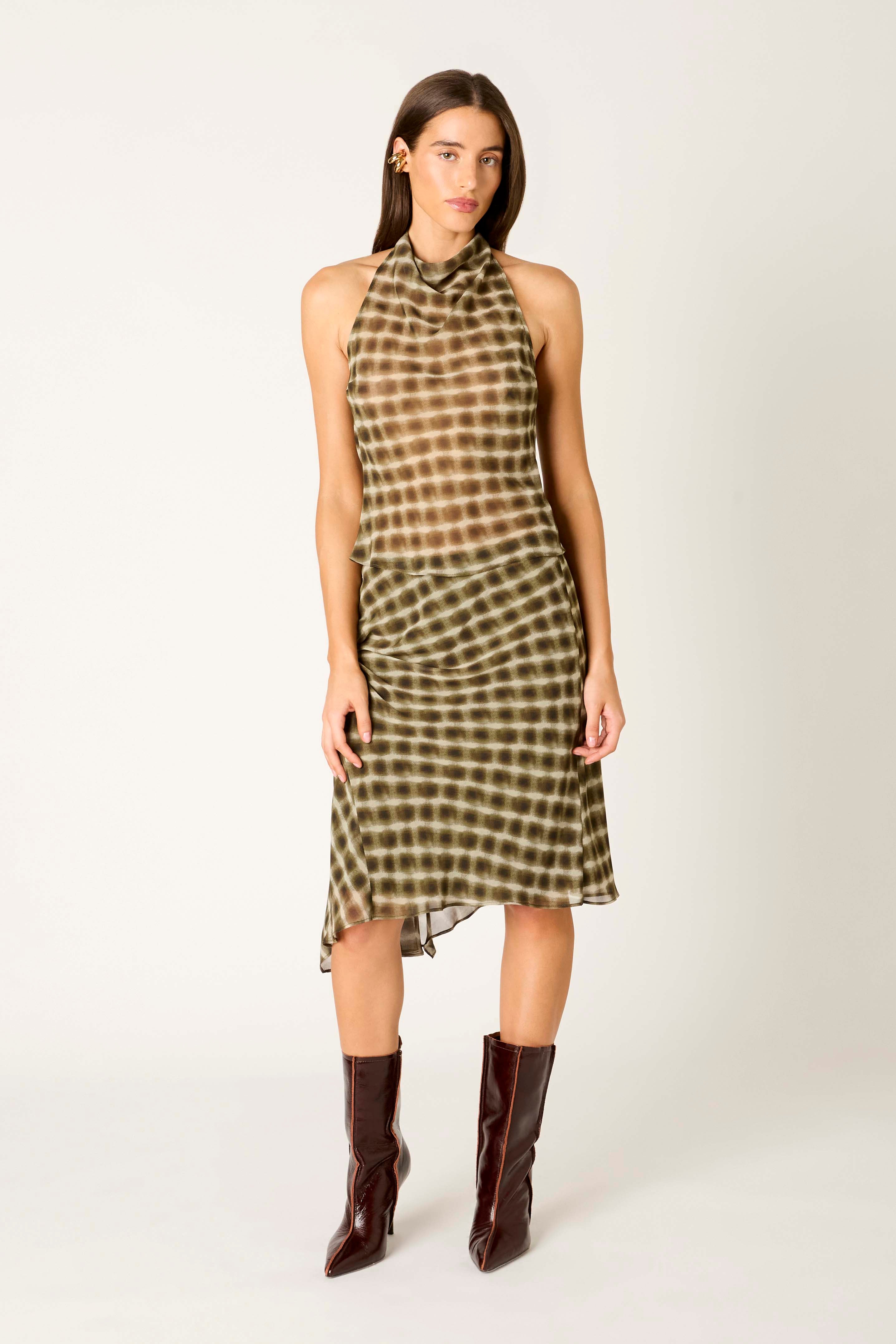 Parce Skirt in olive front view
