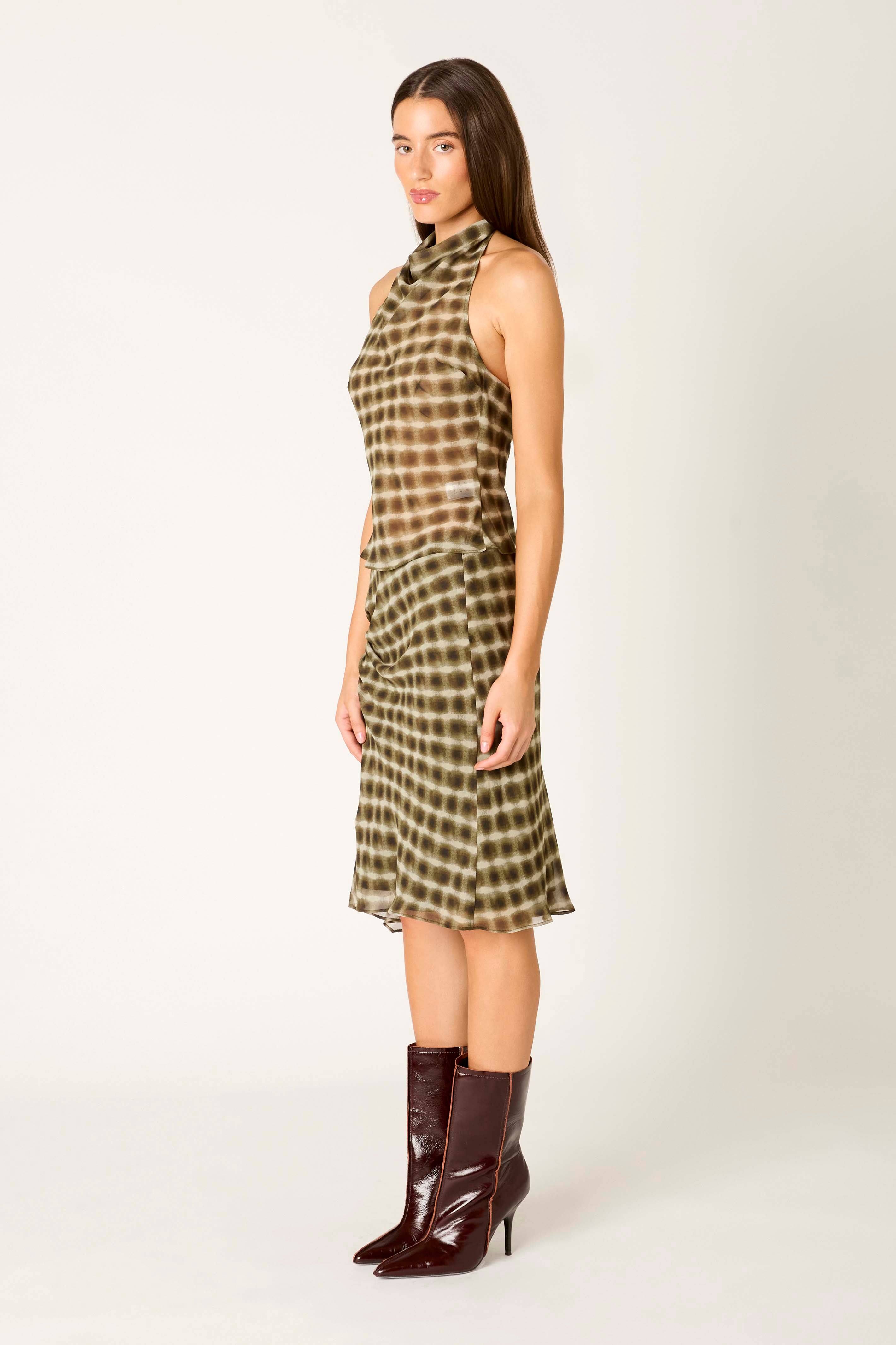 Parce Skirt in olive side view