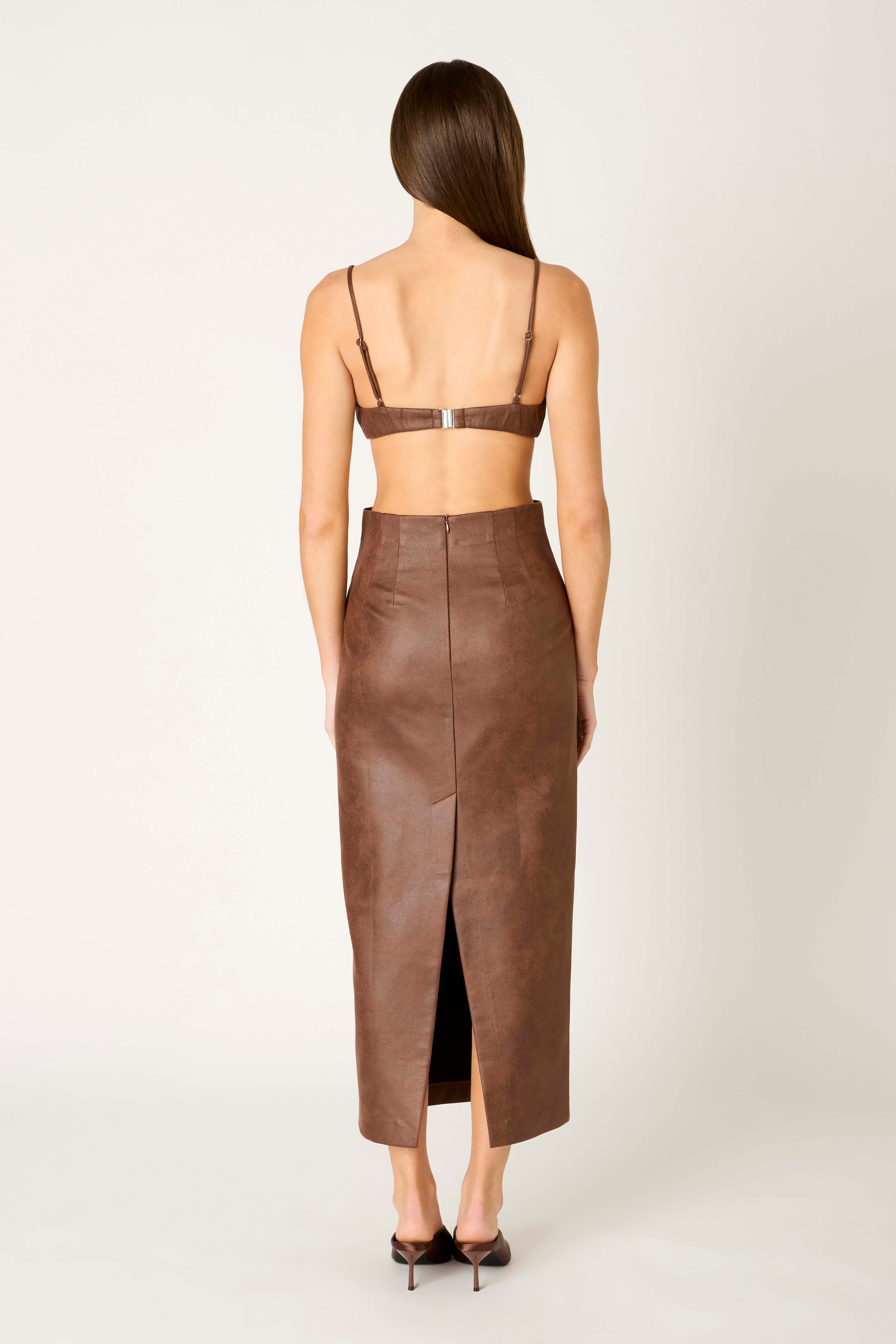 Elodie Skirt in brown back view