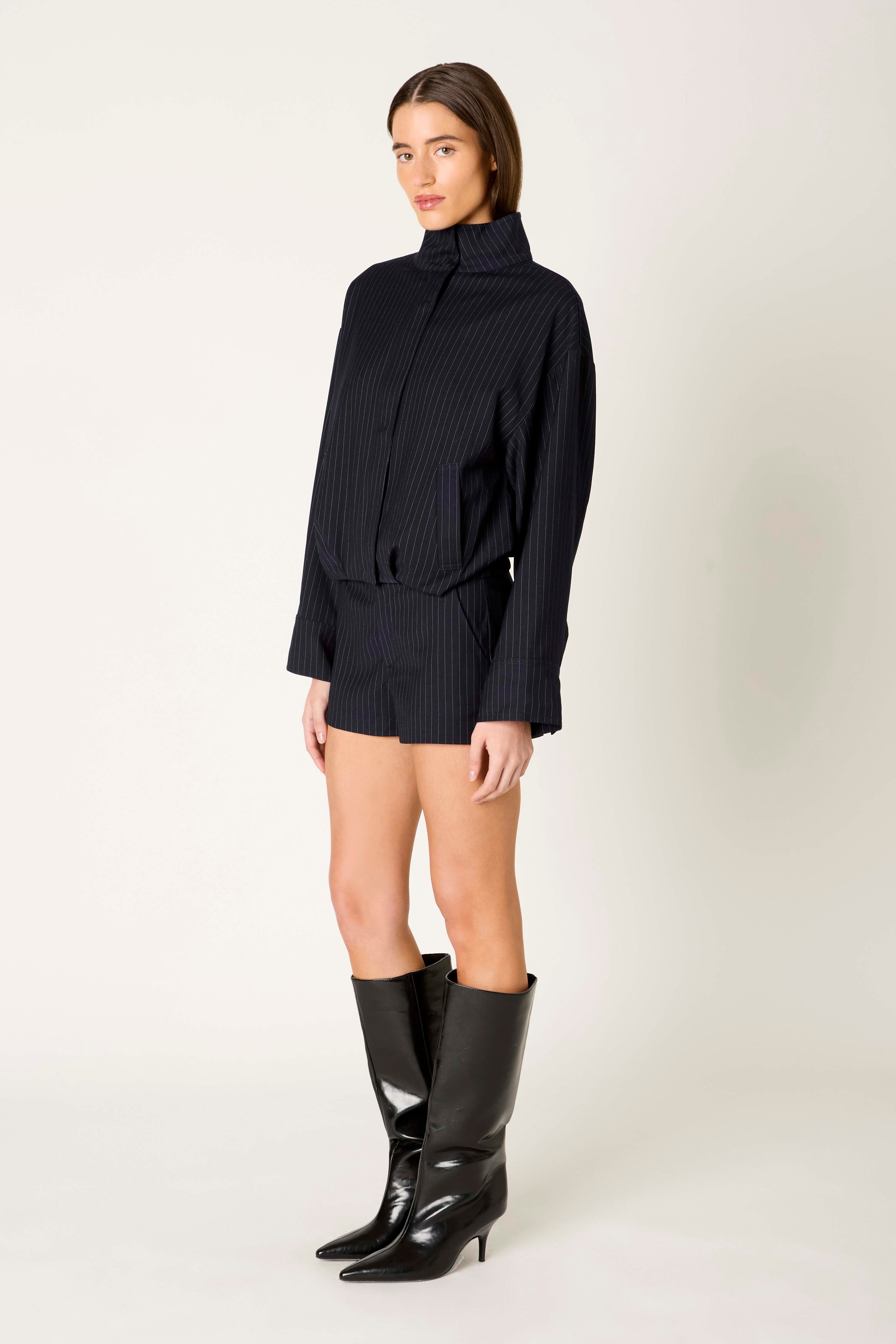 Tiny Short in navy side view