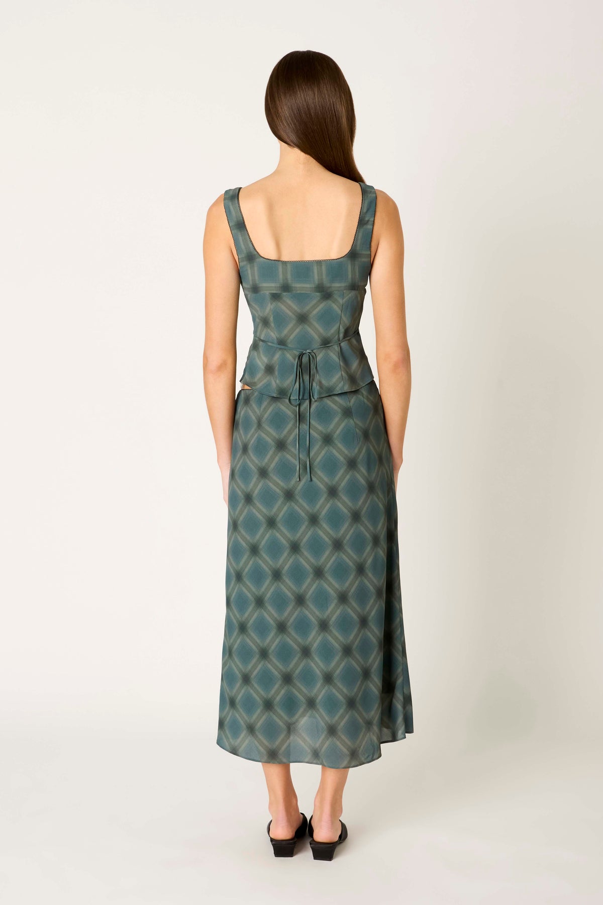 Donatella Skirt in hunter back view