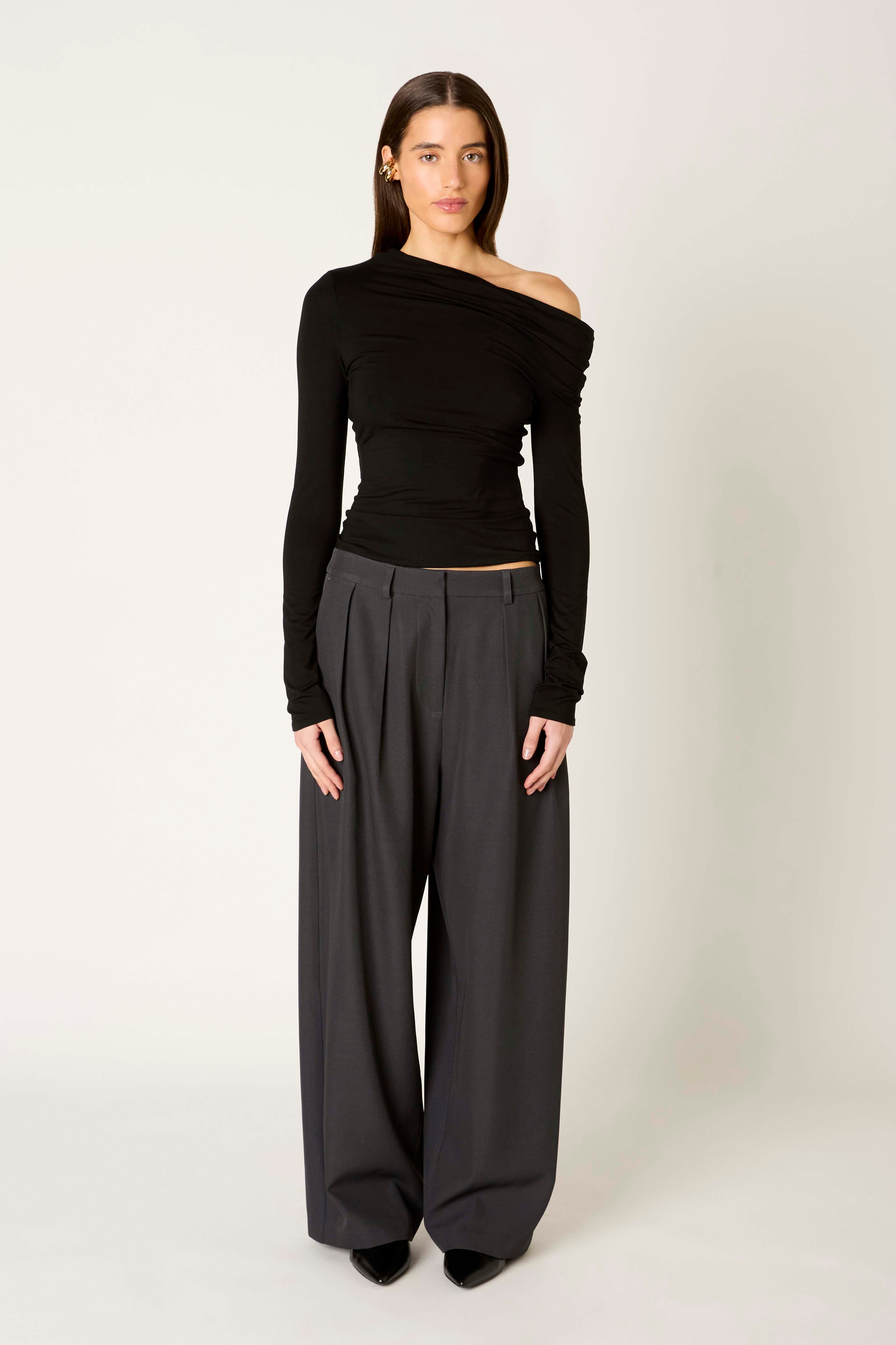 Highbury Pant in black front view