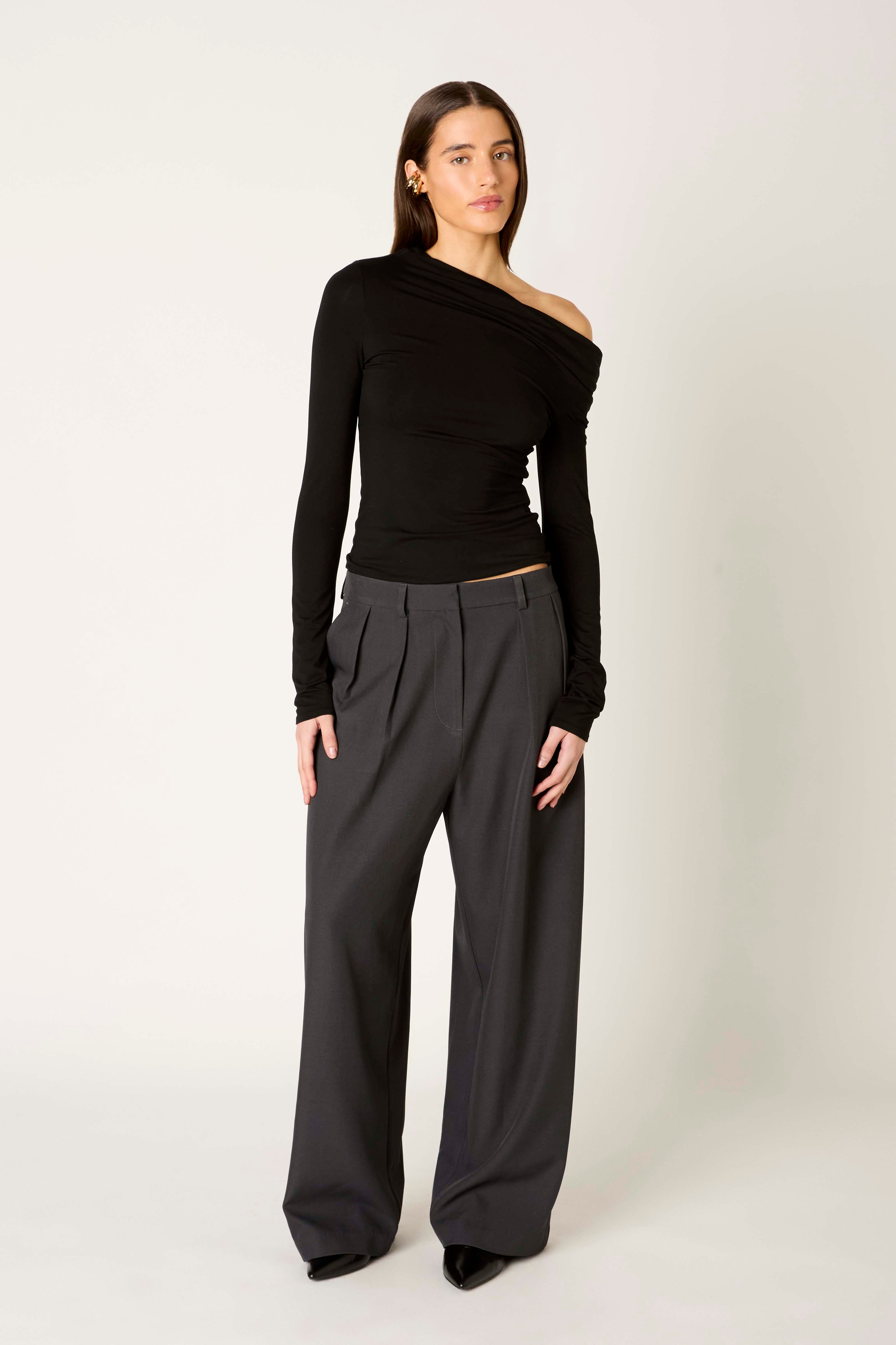 Highbury Pant in black front view