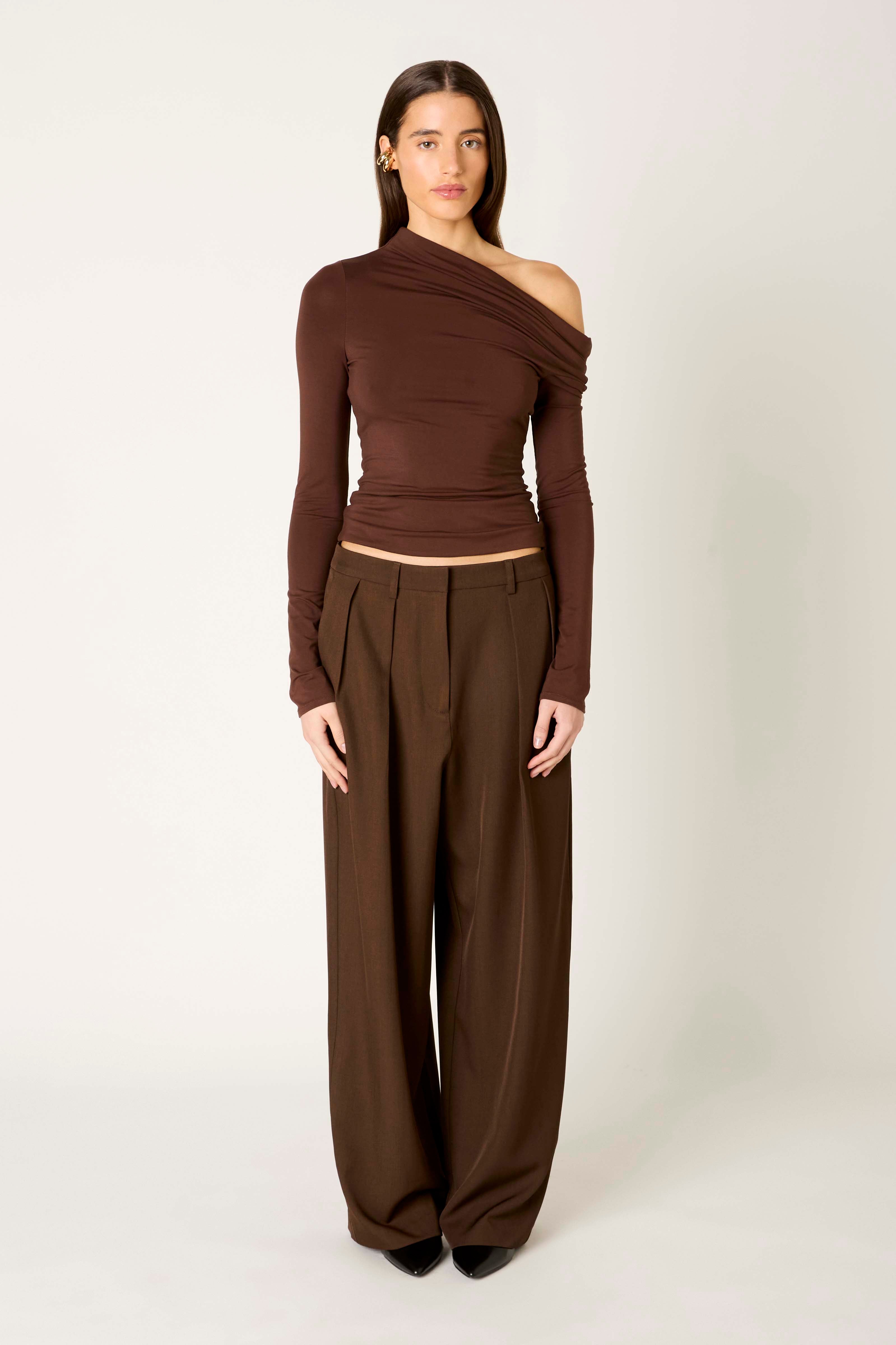 Highbury Pant in brown front view