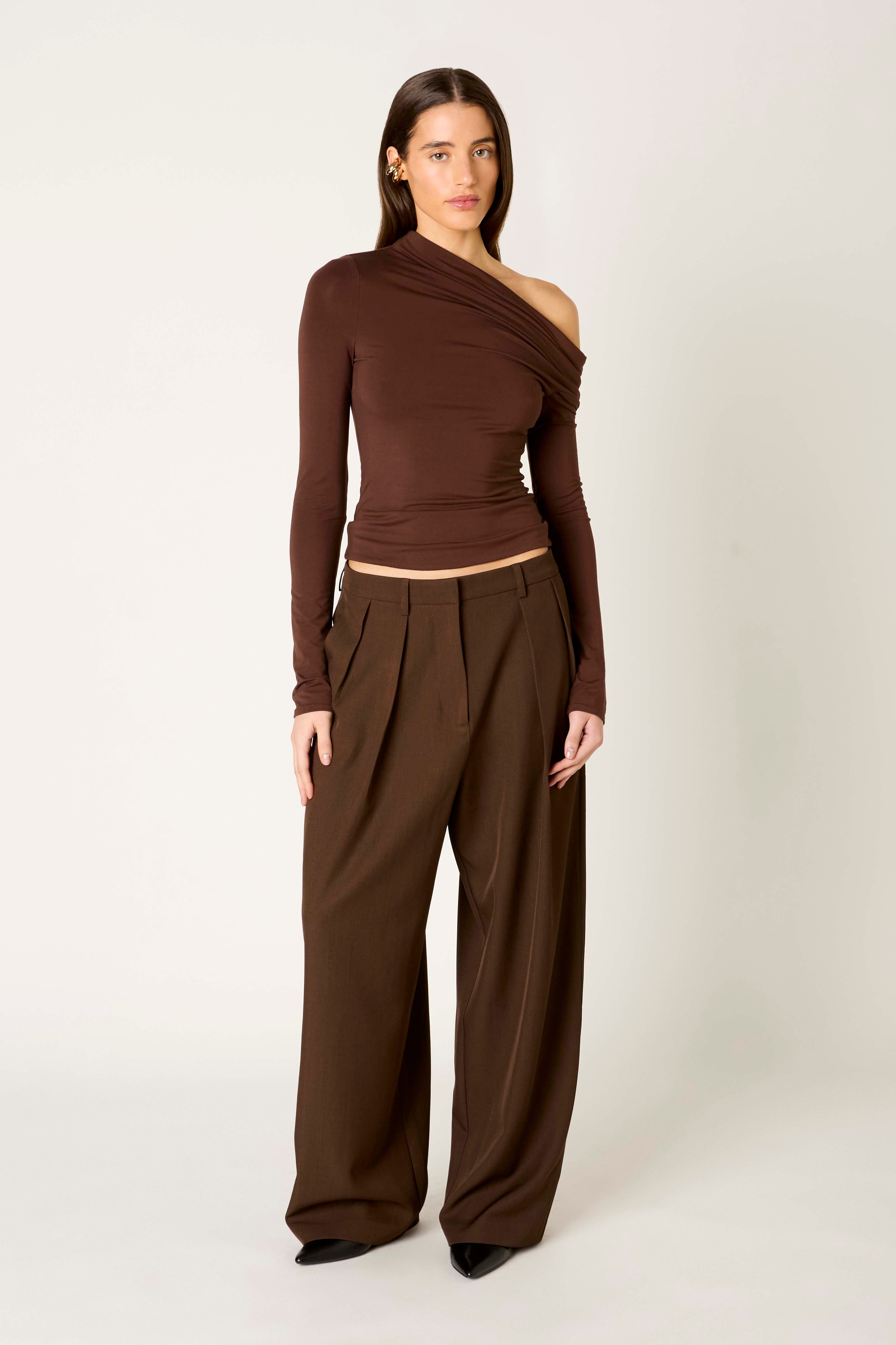 Highbury Pant in brown front view