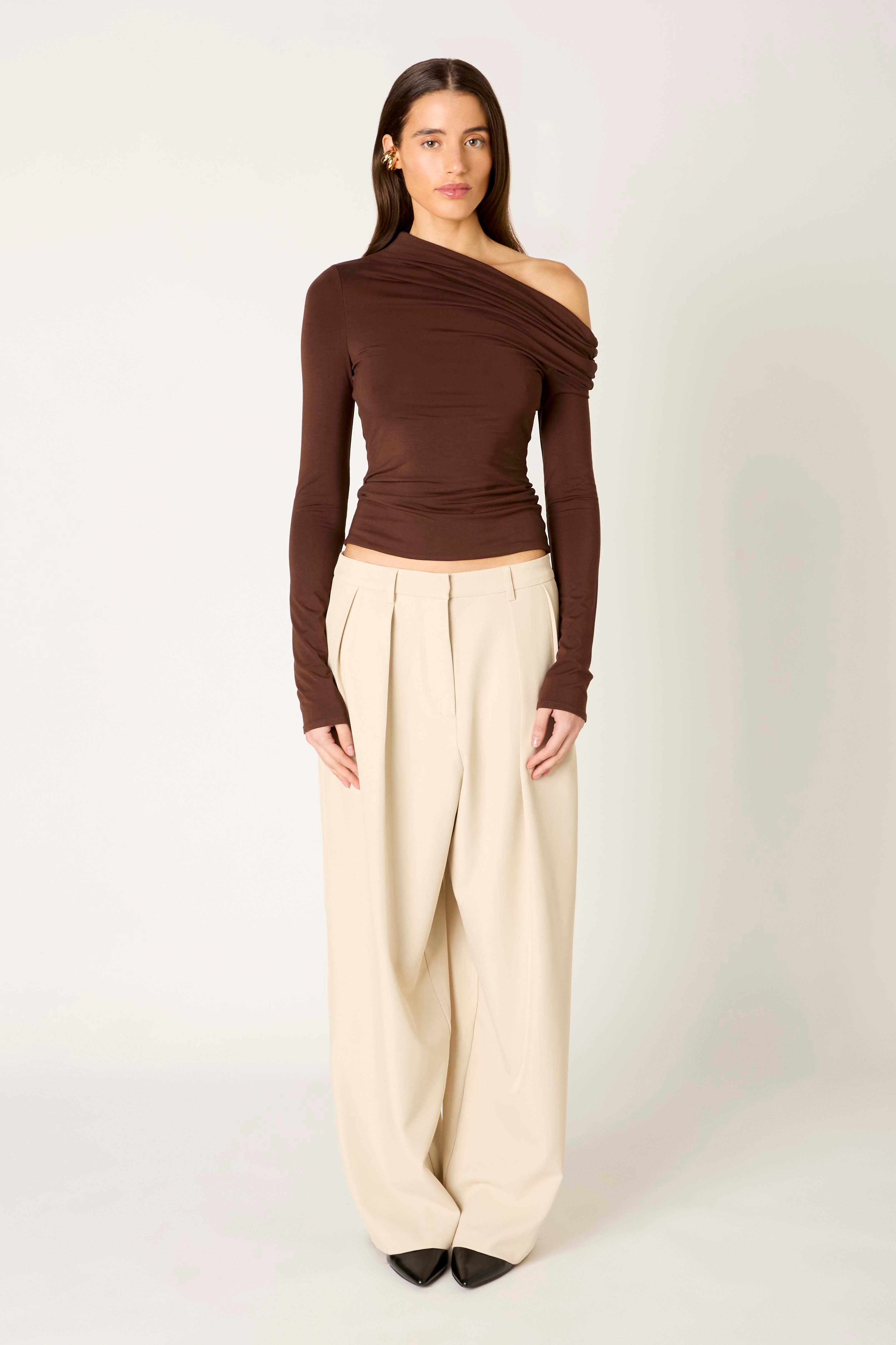 Highbury Pant in stone front view