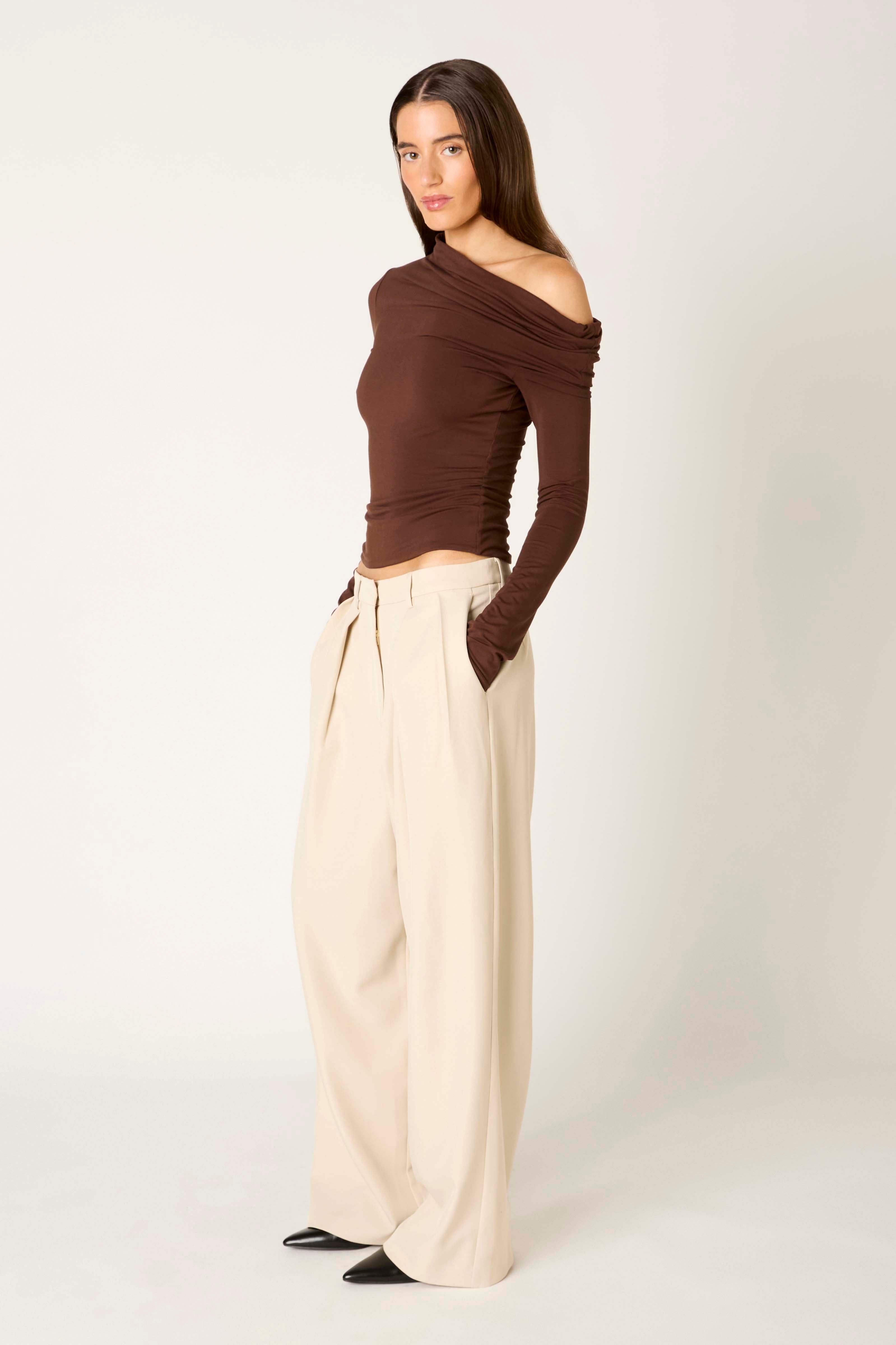 Highbury Pant in stone side view