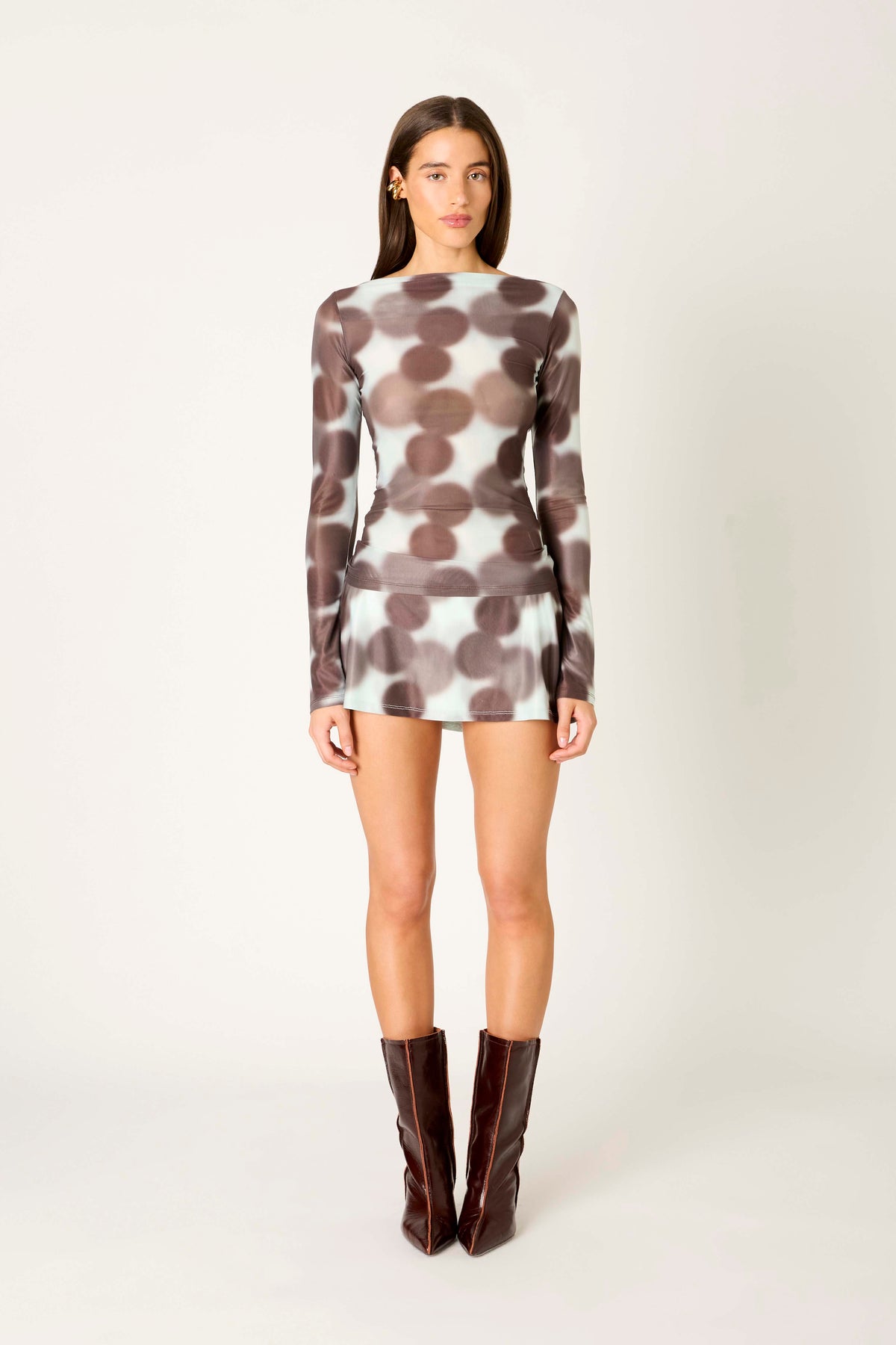 Willowmere Skort in brown multi front view