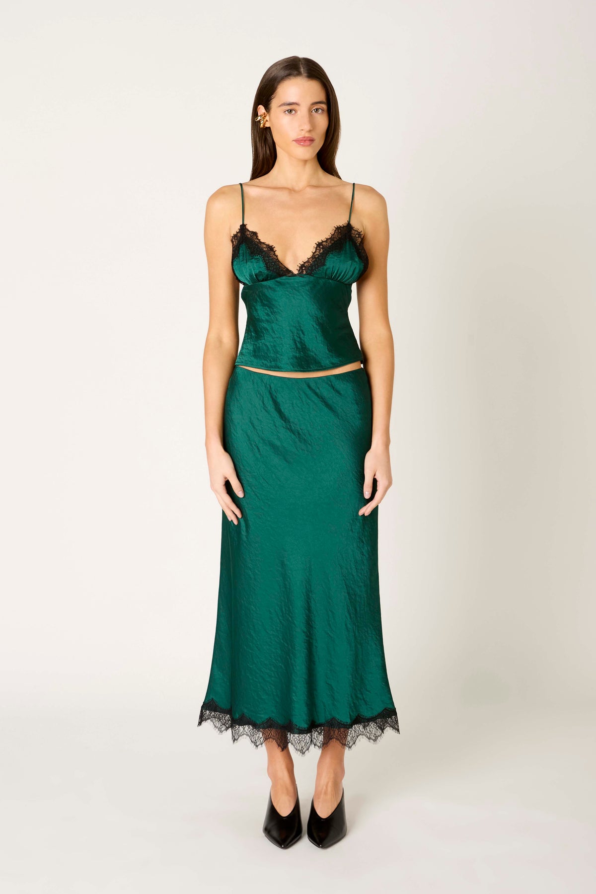Brontë Skirt in hunter front view