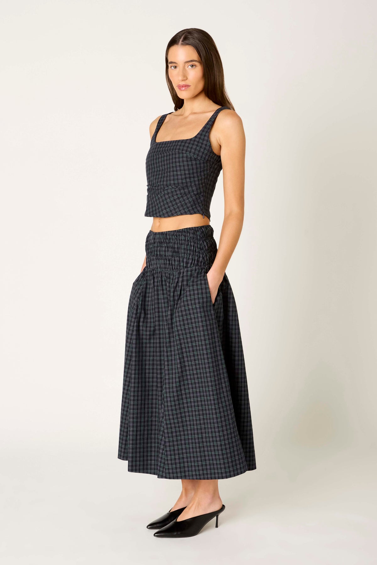 Stefano Skirt in navy side view 