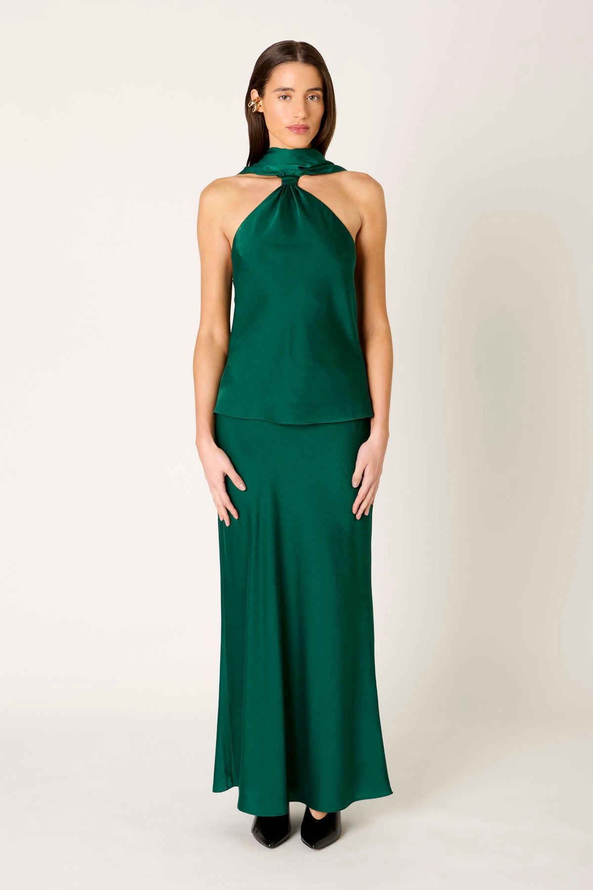 Robbie Skirt in emerald front view