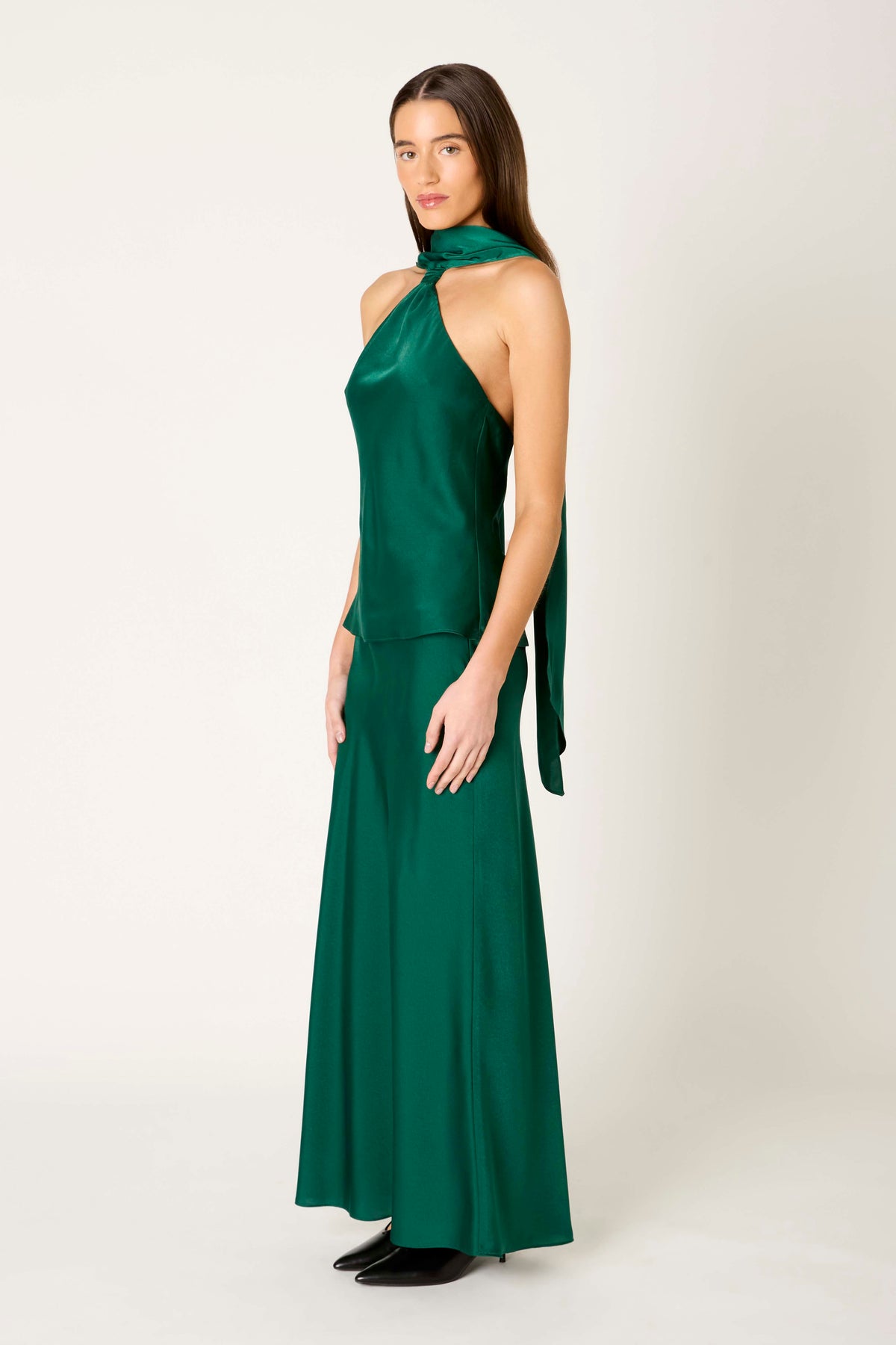 Robbie Skirt in emerald side view