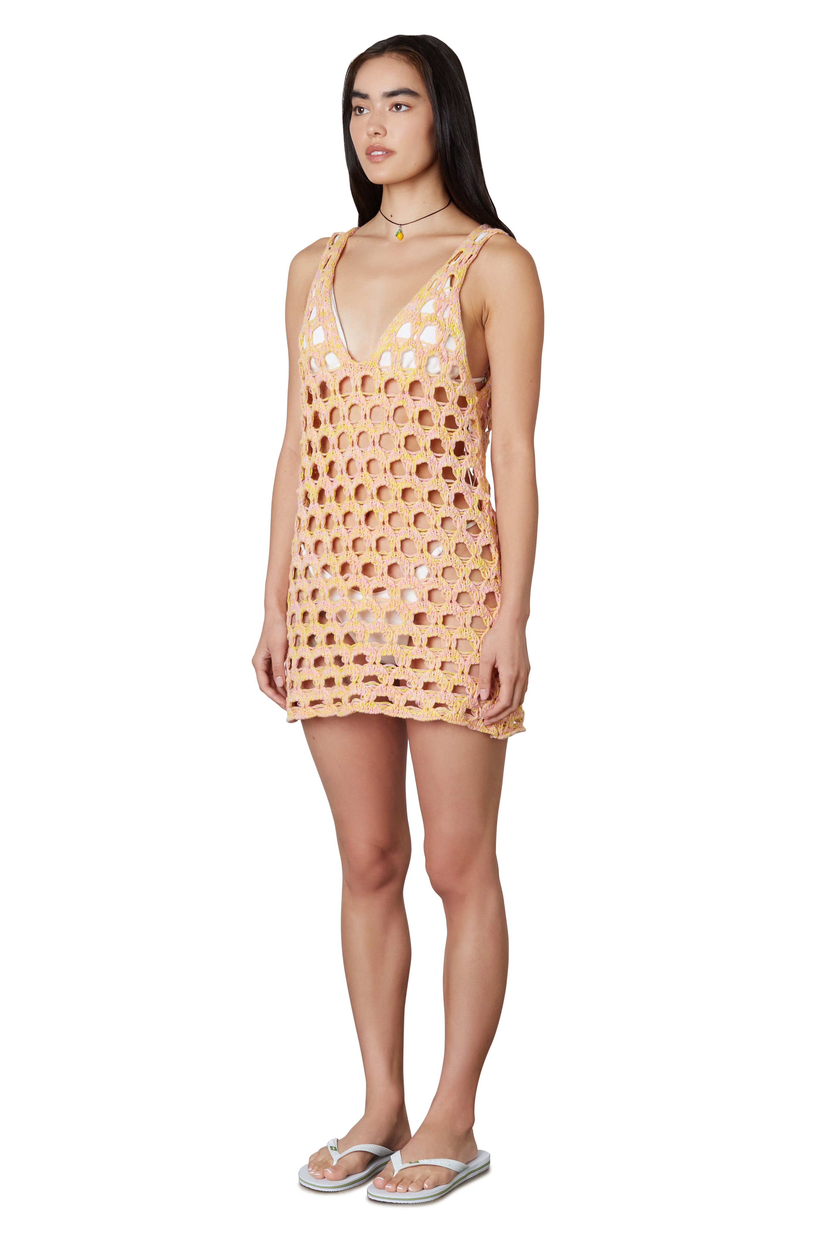 Benito Knit Cover Up in Lemon Side View