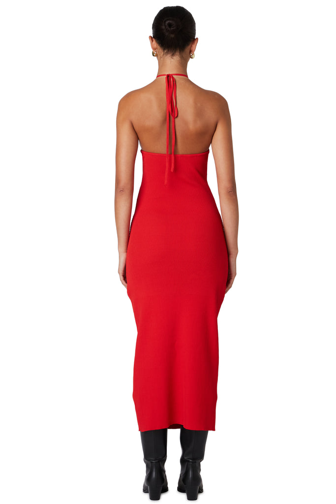 Coeur Knit Dress in cherry back view