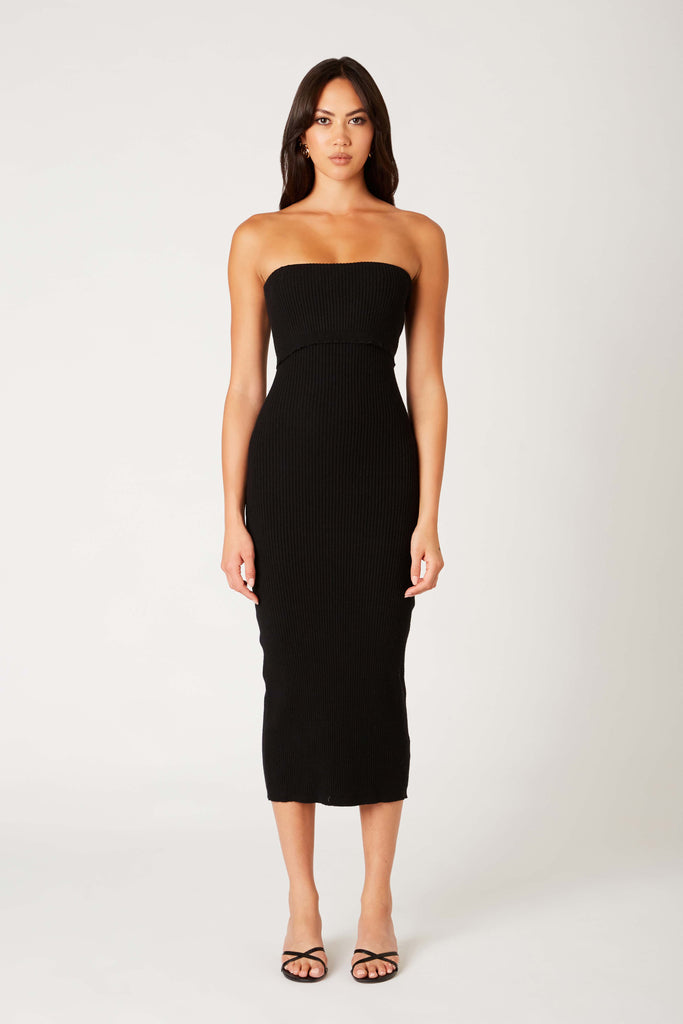 Emory Dress in black front view