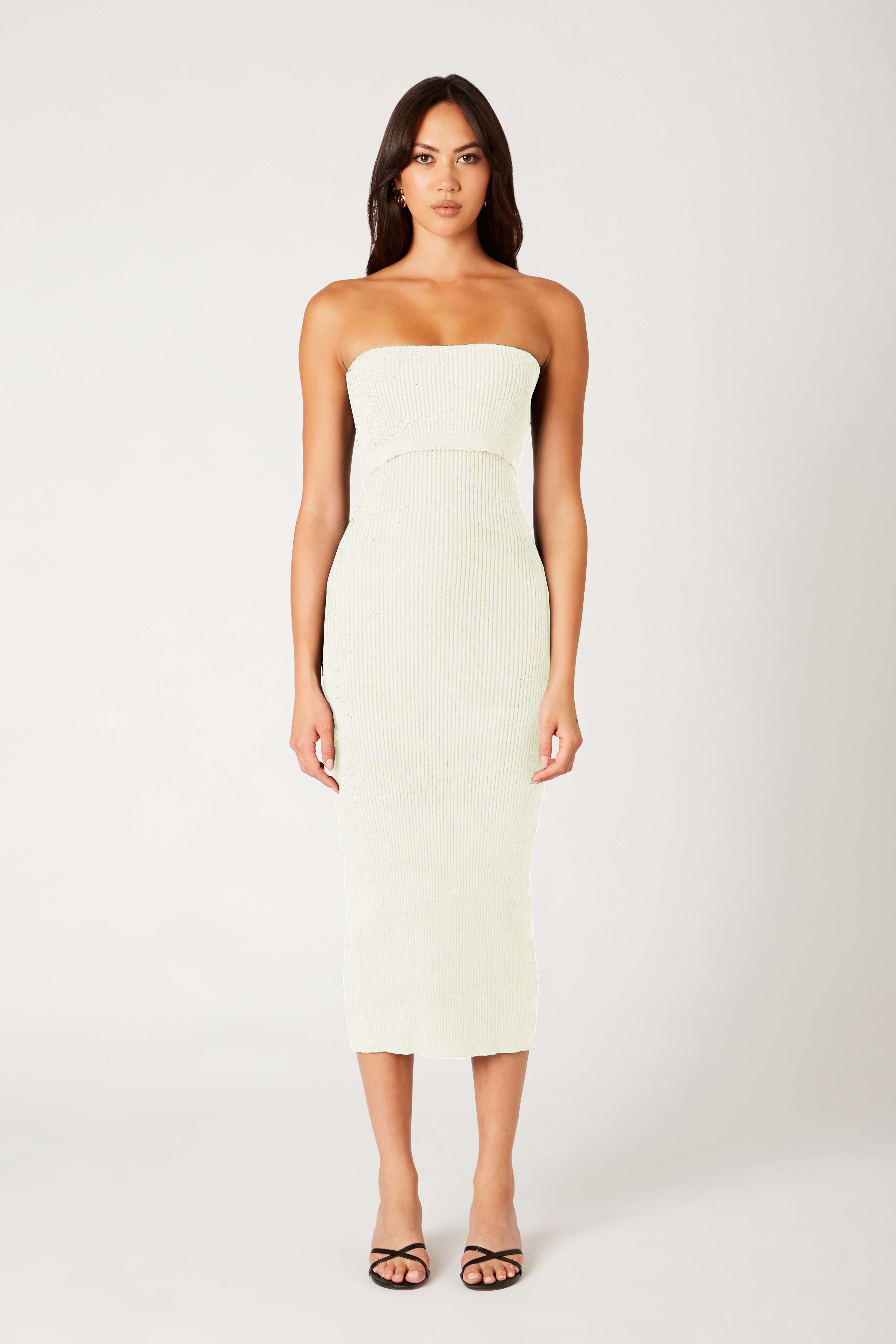 Emory Dress in ecru front view
