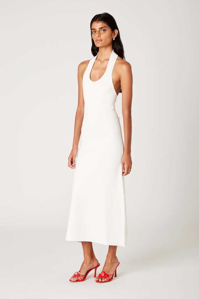 Tamia Knit Dress in white side view