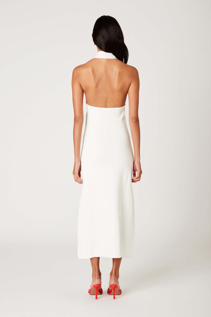 Tamia Knit Dress in white back view