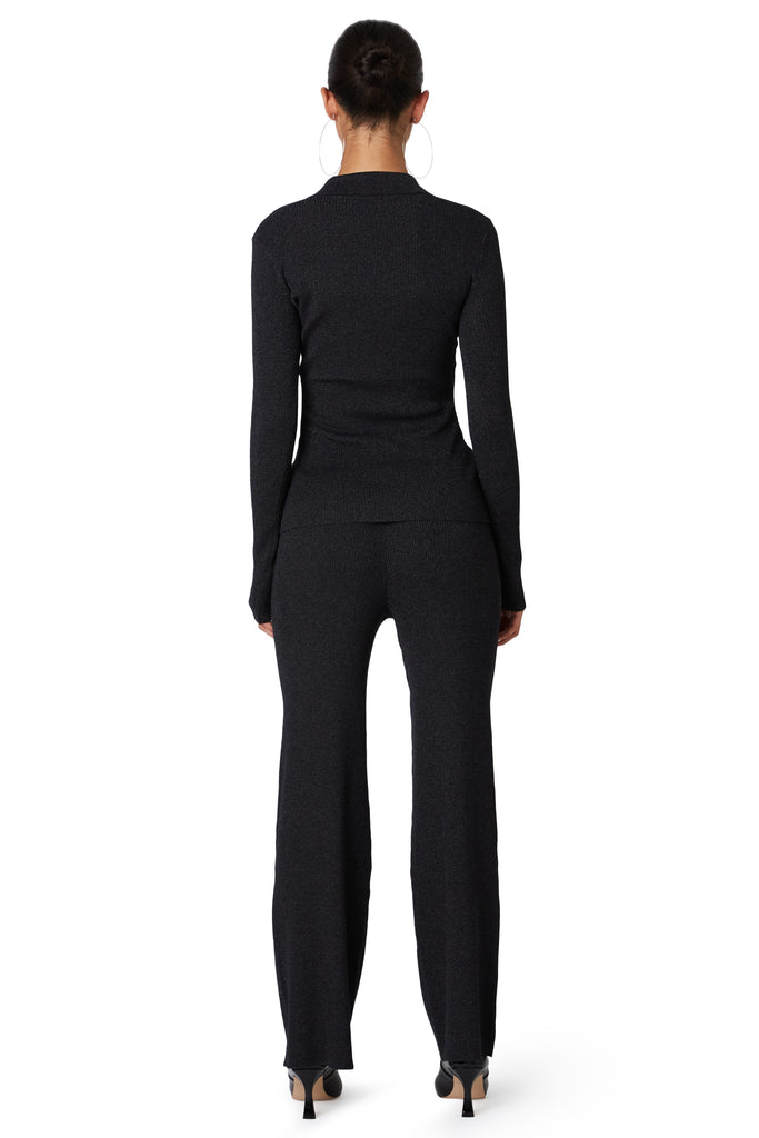 Willow Sweater Pant - Lurex in black back view